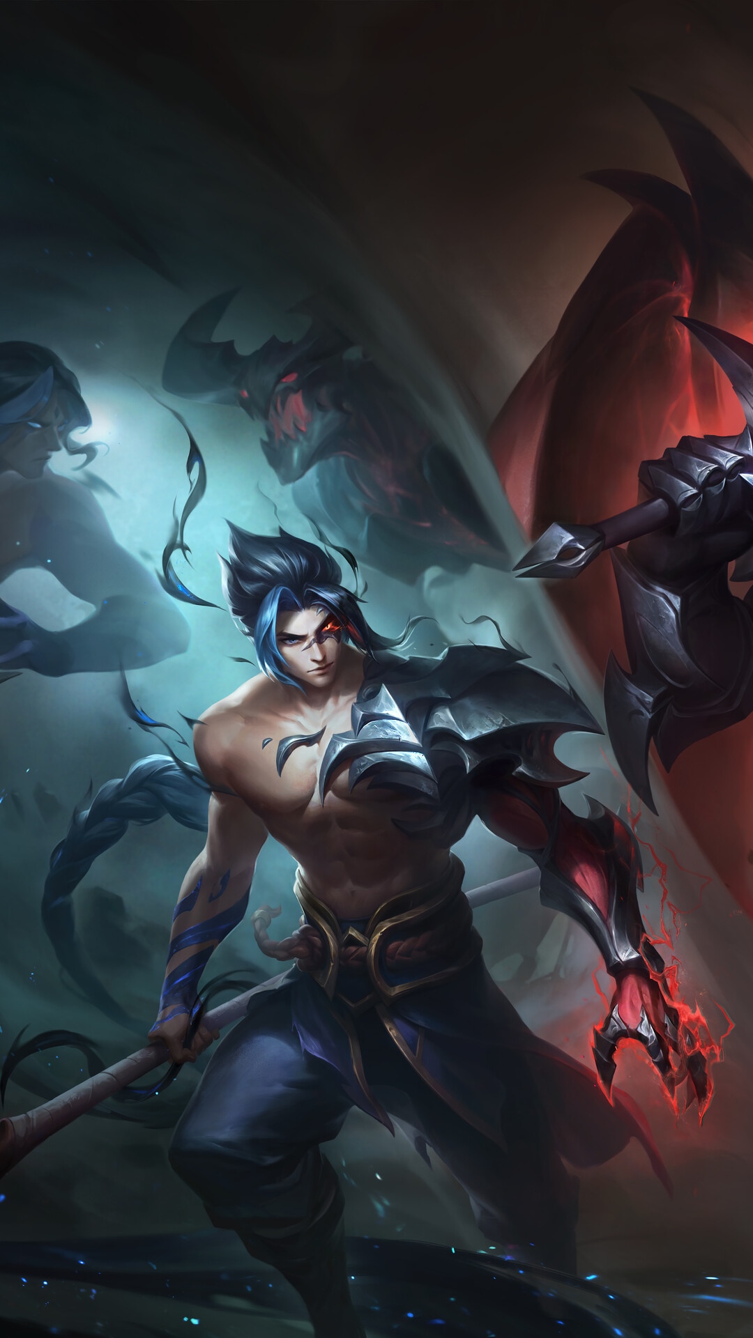 Kayn from League of Legends with dark energy HD Phone Wallpaper