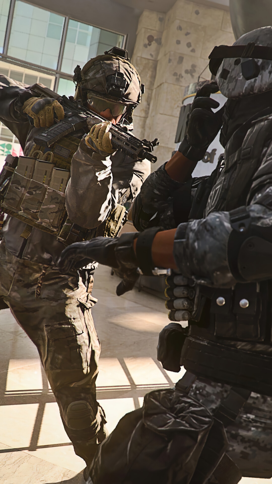 Call of Duty: Modern Warfare II soldiers in combat HD Phone Wallpaper