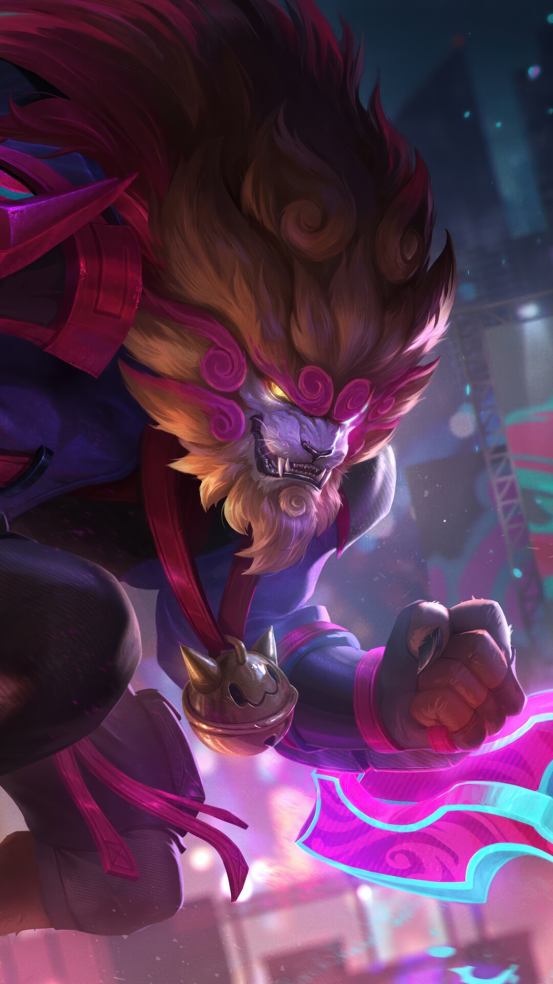 Street Demon Rengar League of Legends Splash Art HD Phone Wallpaper