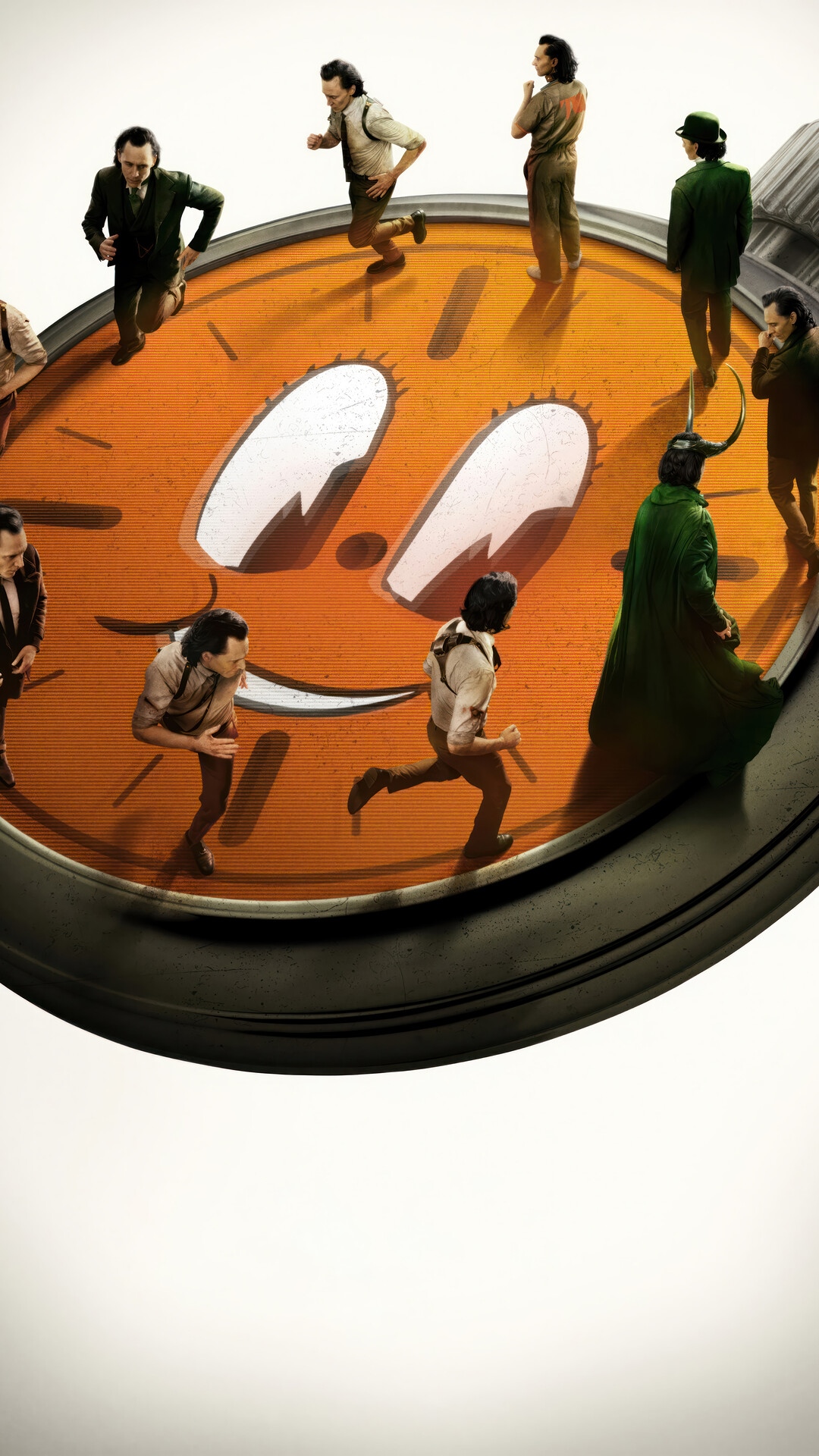 Loki and Variants on a Clock Face HD Phone Wallpaper