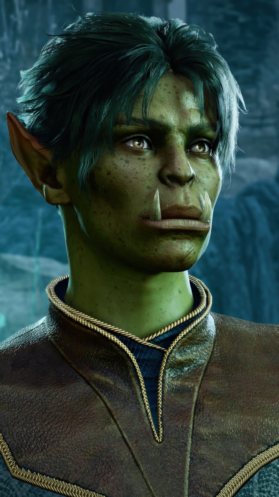 Baldur's Gate 3 Half-Orc Character Portrait HD Phone Wallpaper