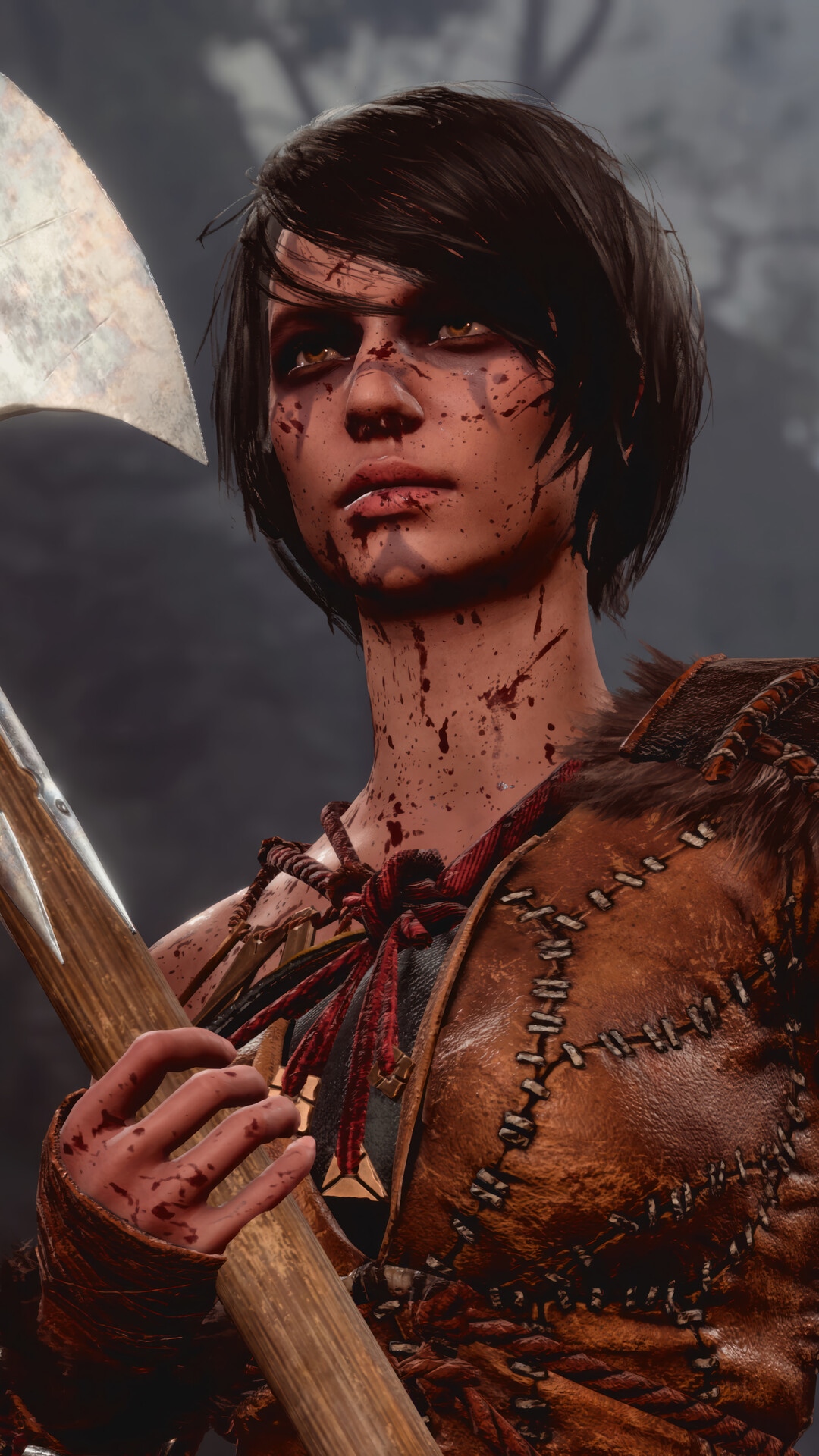 Baldur's Gate 3 character with axe HD Phone Wallpaper
