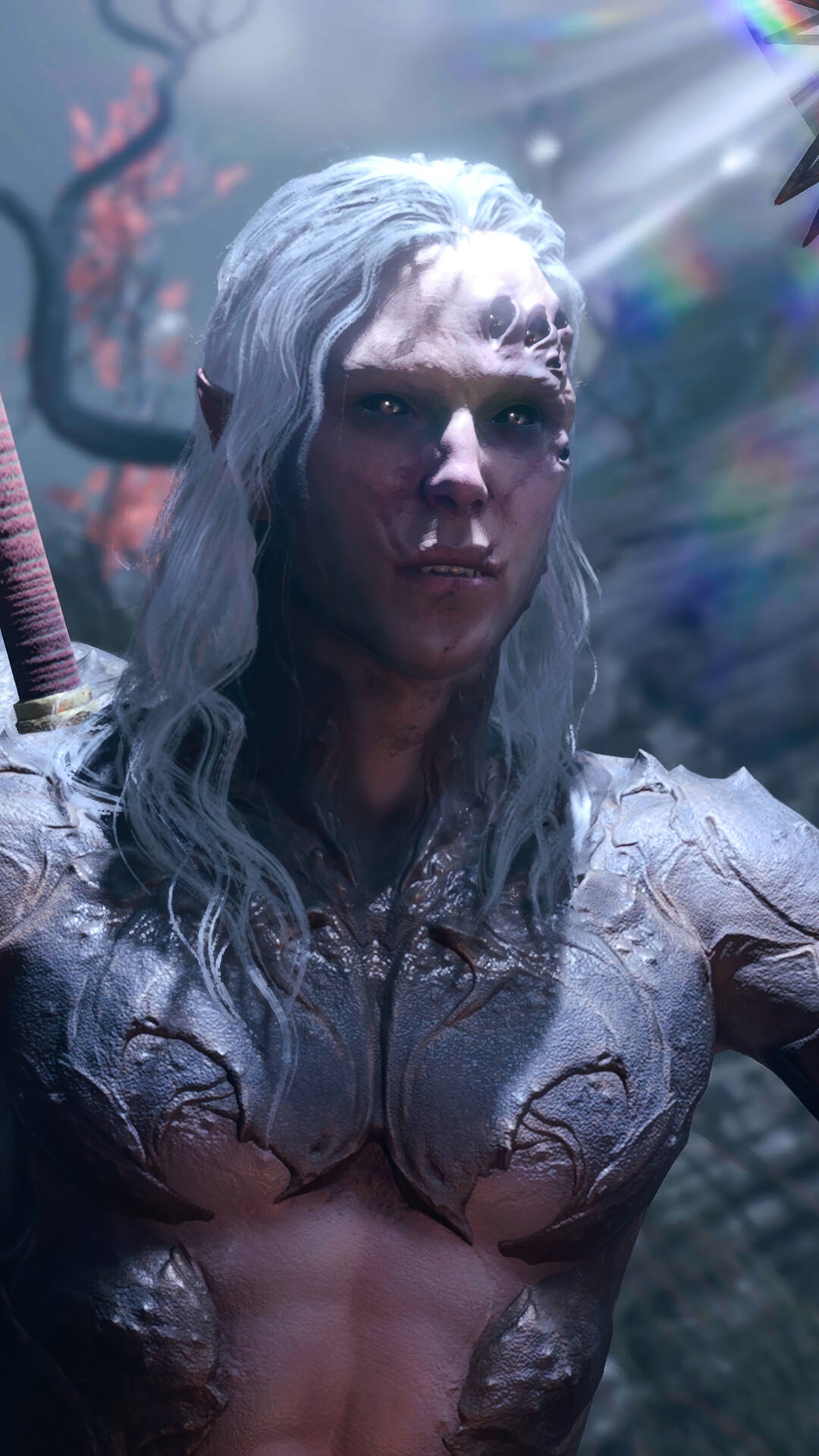 Baldur's Gate 3 Astarion with pale skin and white hair HD Phone Wallpaper