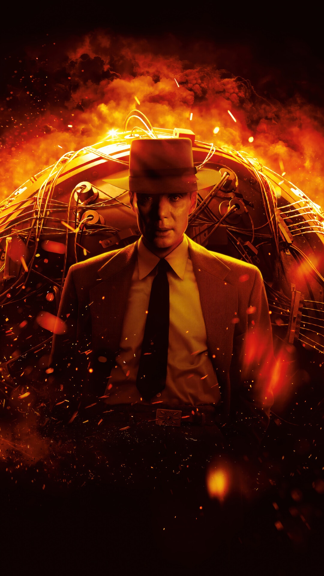 Oppenheimer Cillian Murphy in front of a bomb HD Phone Wallpaper