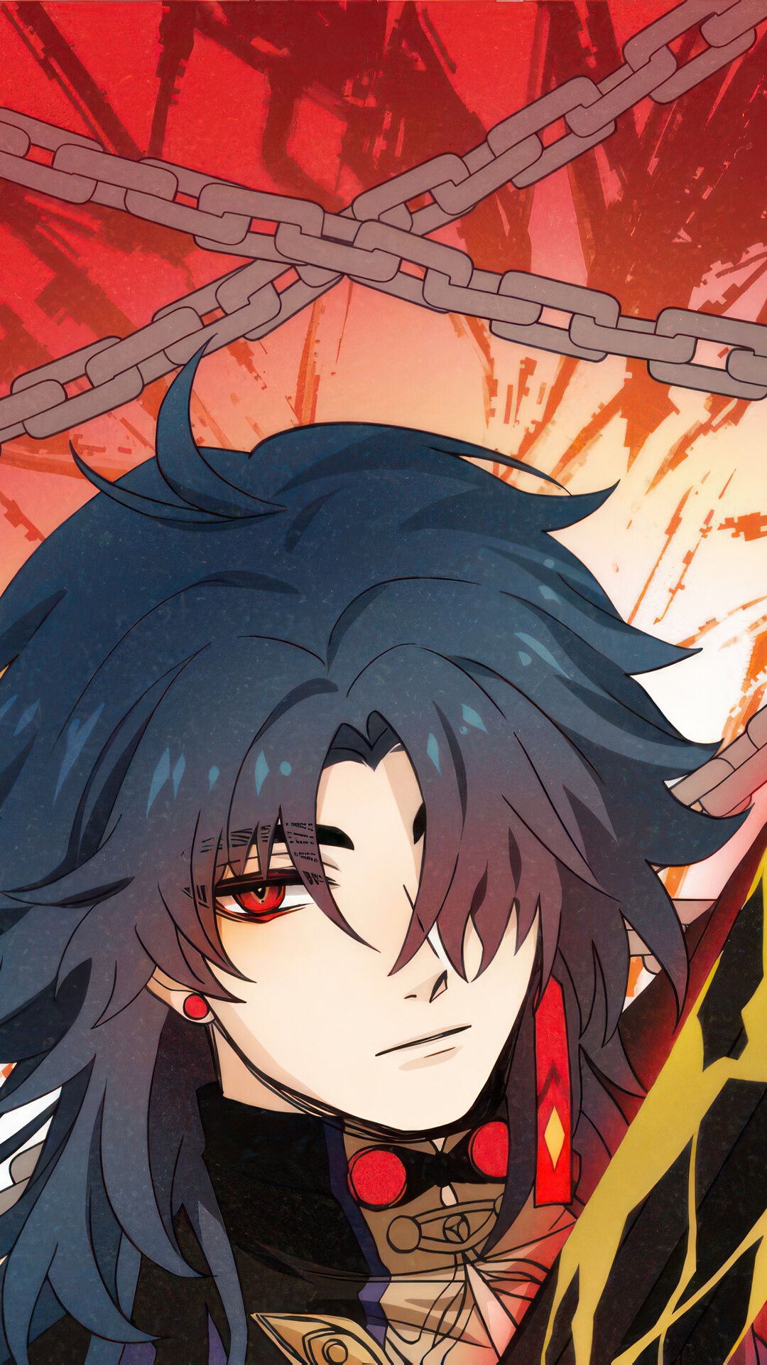 Honkai: Star Rail Blade with Red Eyes and Chains HD Phone Wallpaper