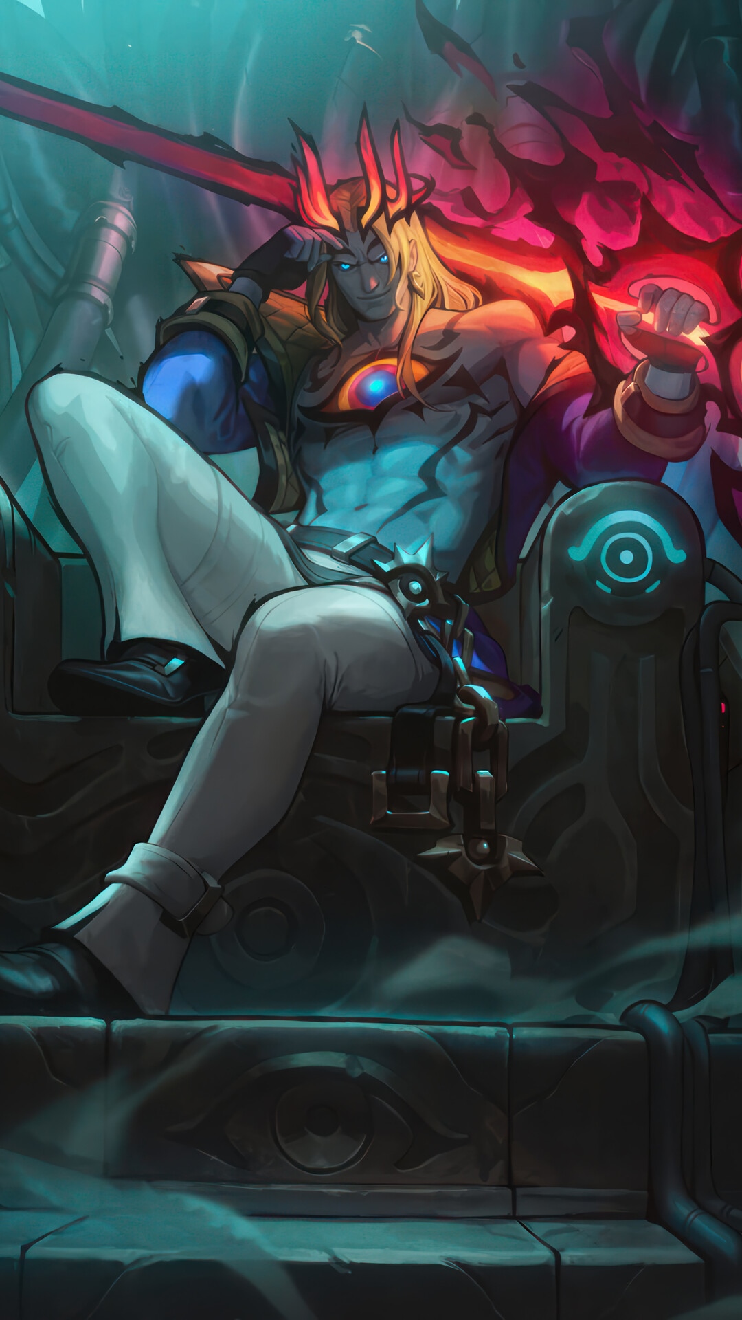 Soul Fighter Viego on a throne HD Phone Wallpaper