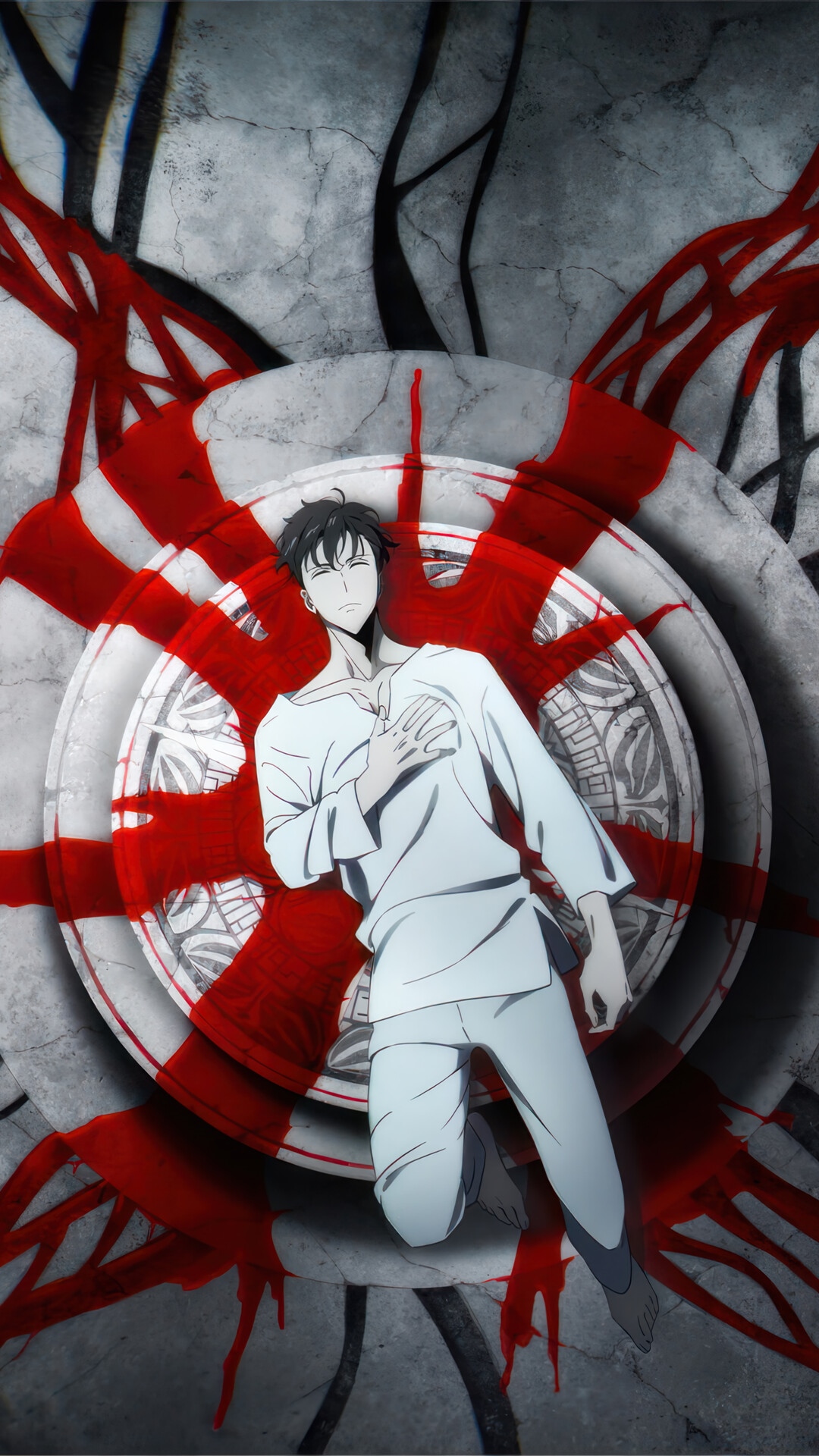 Solo Leveling Anime Character with Blood HD Phone Wallpaper