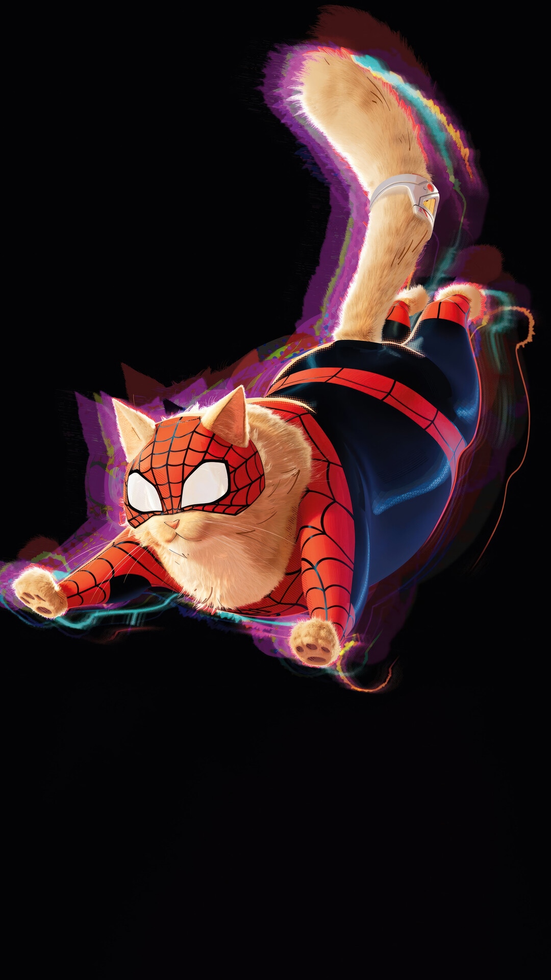 Spider-Cat in Spider-Man: Across the Spider-Verse Costume HD Phone Wallpaper