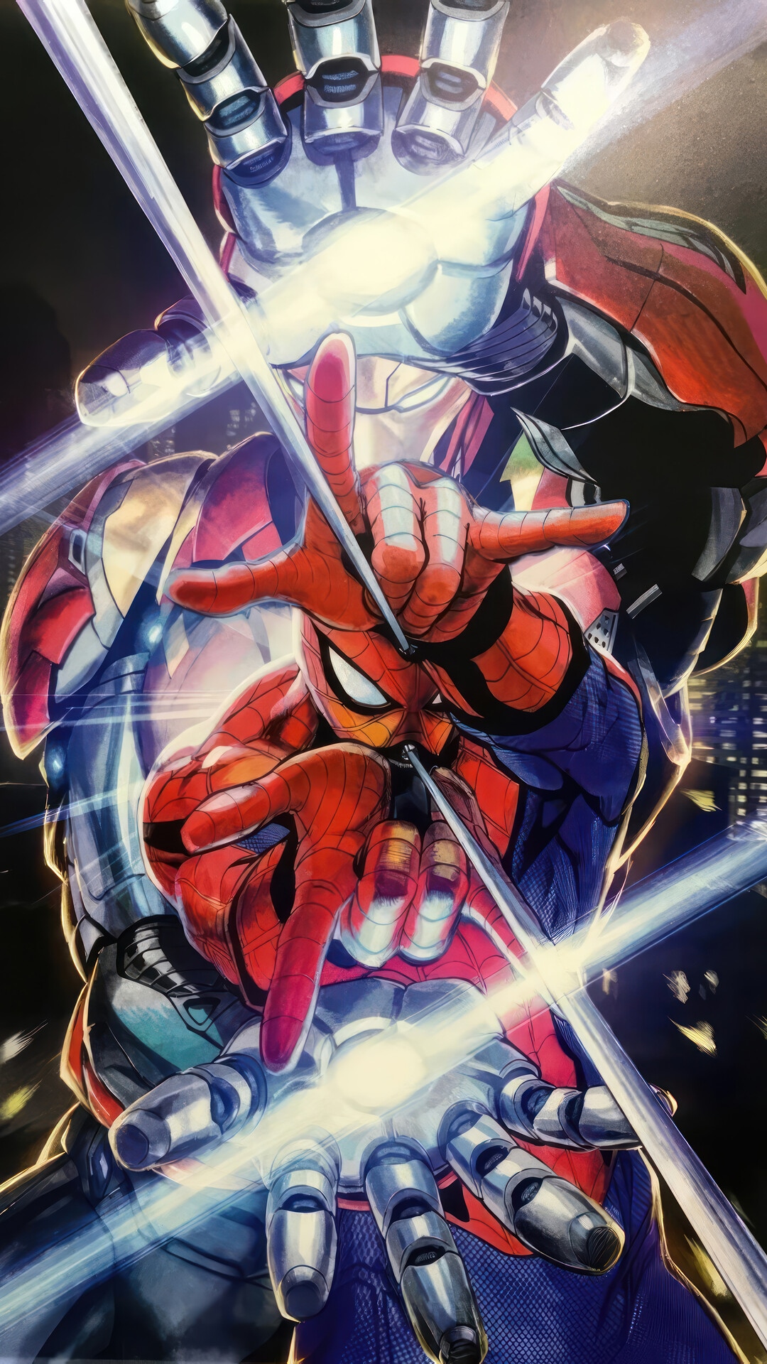 Spider-Man and Iron Man in Marvel Comics HD Phone Wallpaper
