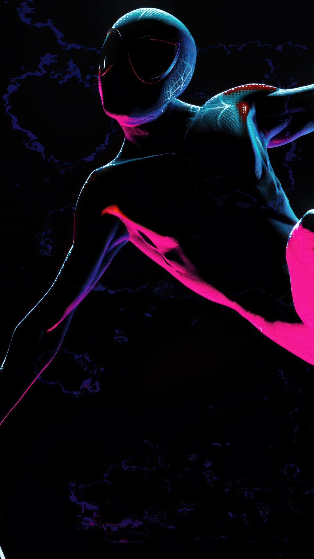 Marvel's Spider-Man Miles Morales in Neon Lighting HD Phone Wallpaper