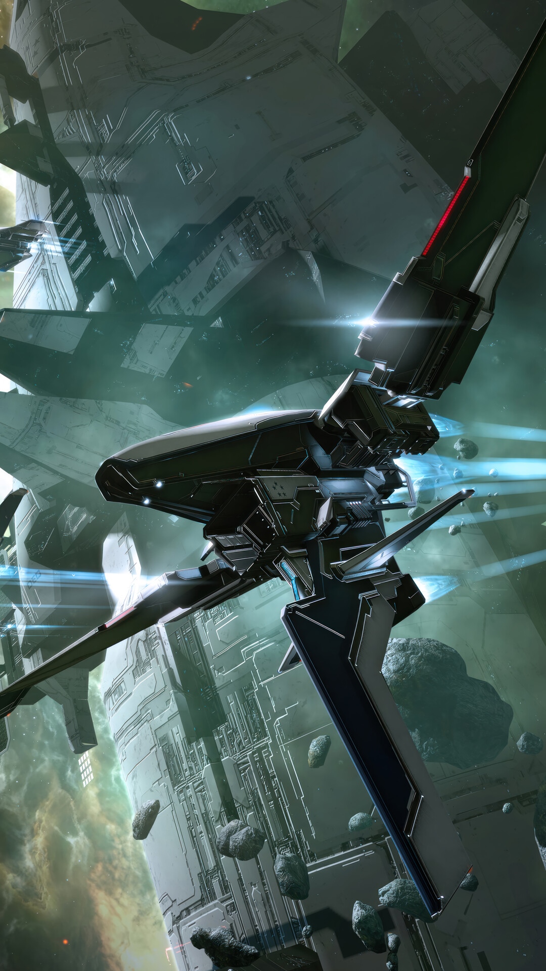 EVE Online Spaceship in Space HD Phone Wallpaper