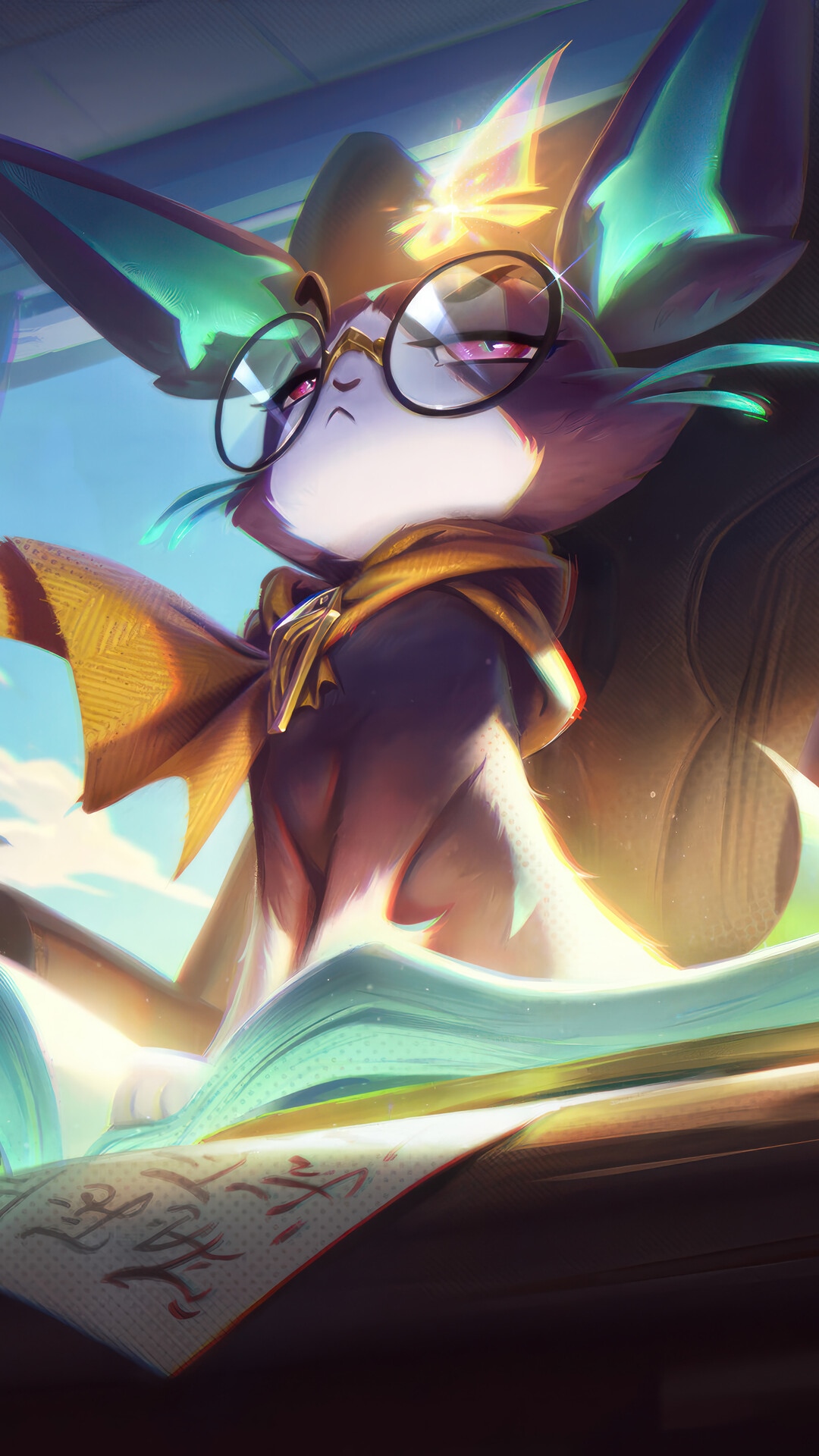 Yuumi the Battle Principal reading a book HD Phone Wallpaper