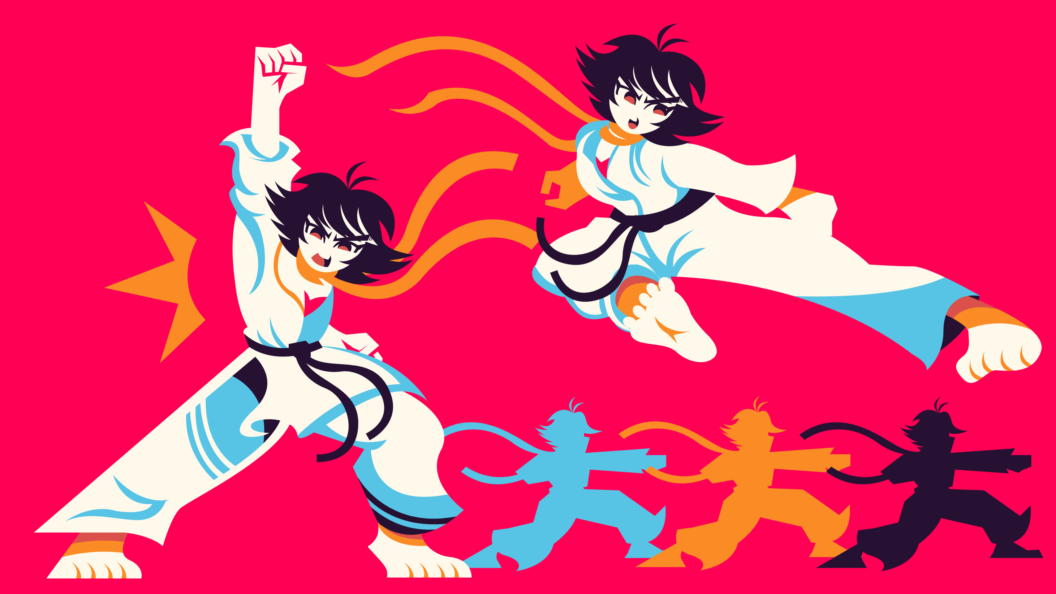 Makoto from Street Fighter in dynamic poses HD Wallpaper