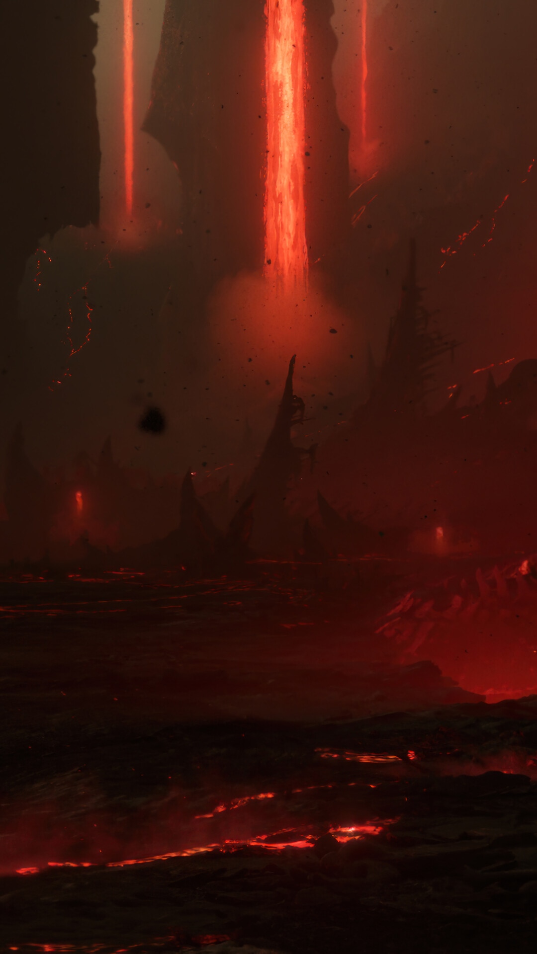 Diablo IV Hellscape with Lava Flows HD Phone Wallpaper