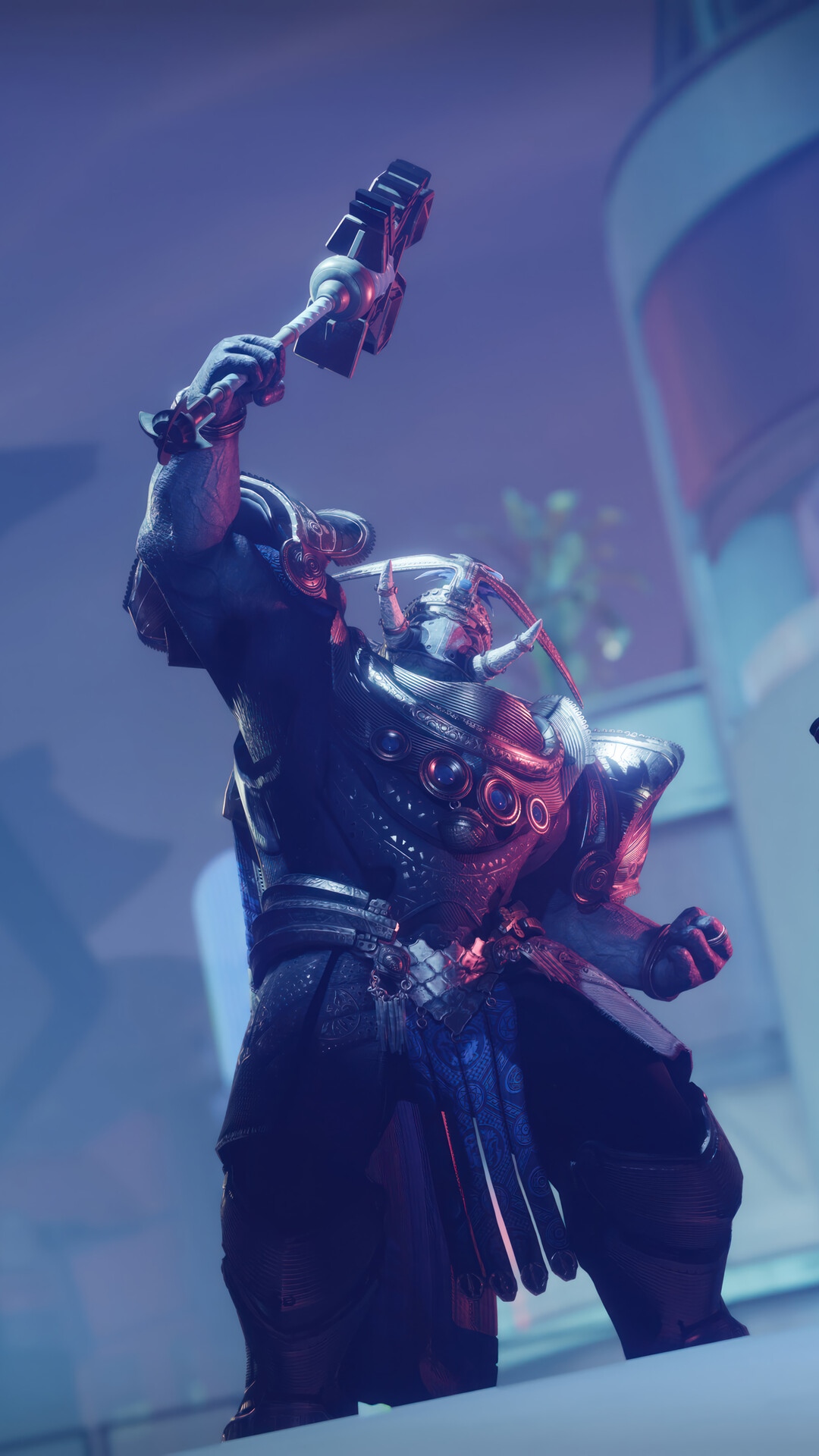 Cabal Warlord with Hammer in Destiny 2 HD Phone Wallpaper