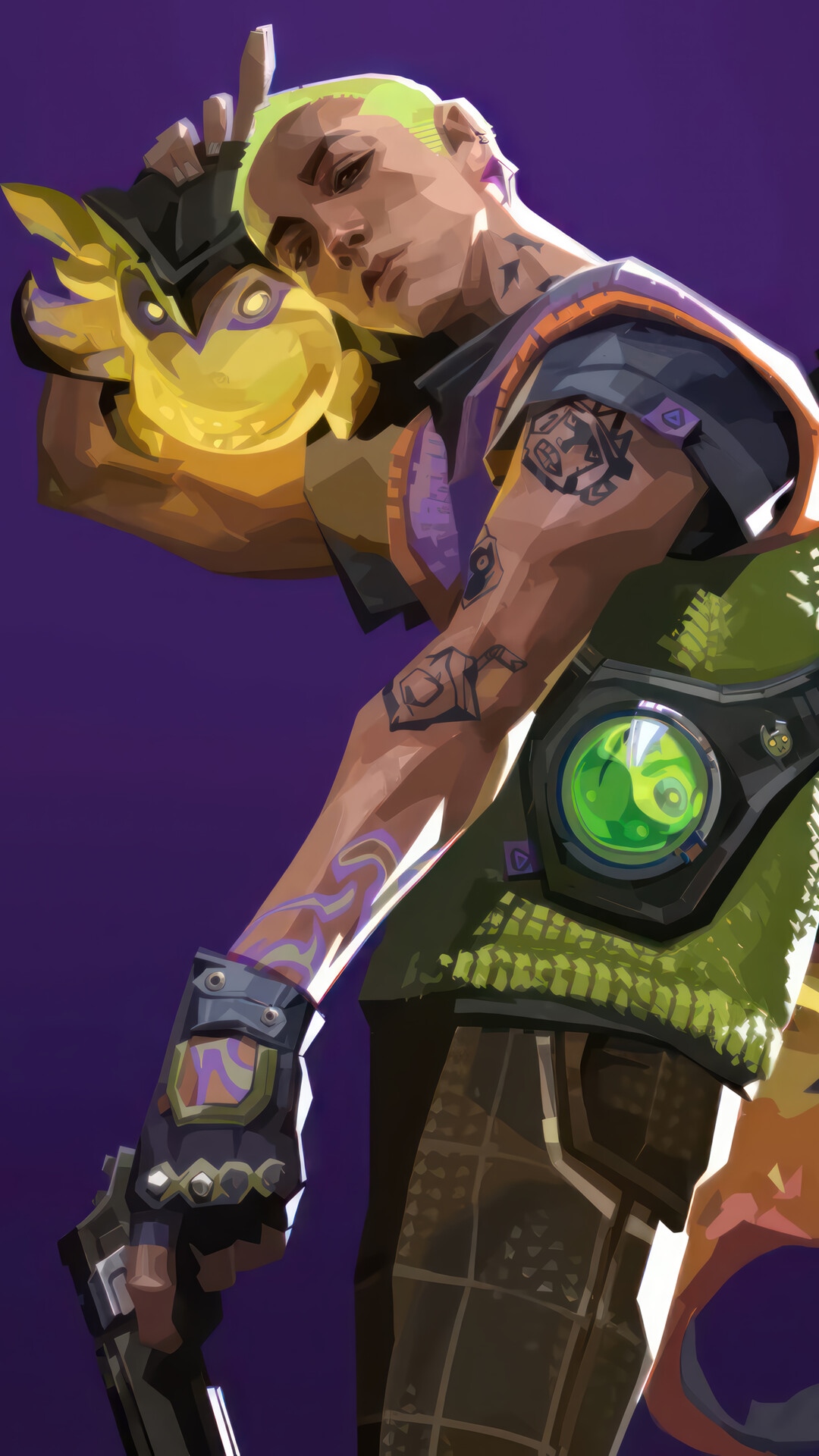 Gekko from Valorant with his creature HD Phone Wallpaper