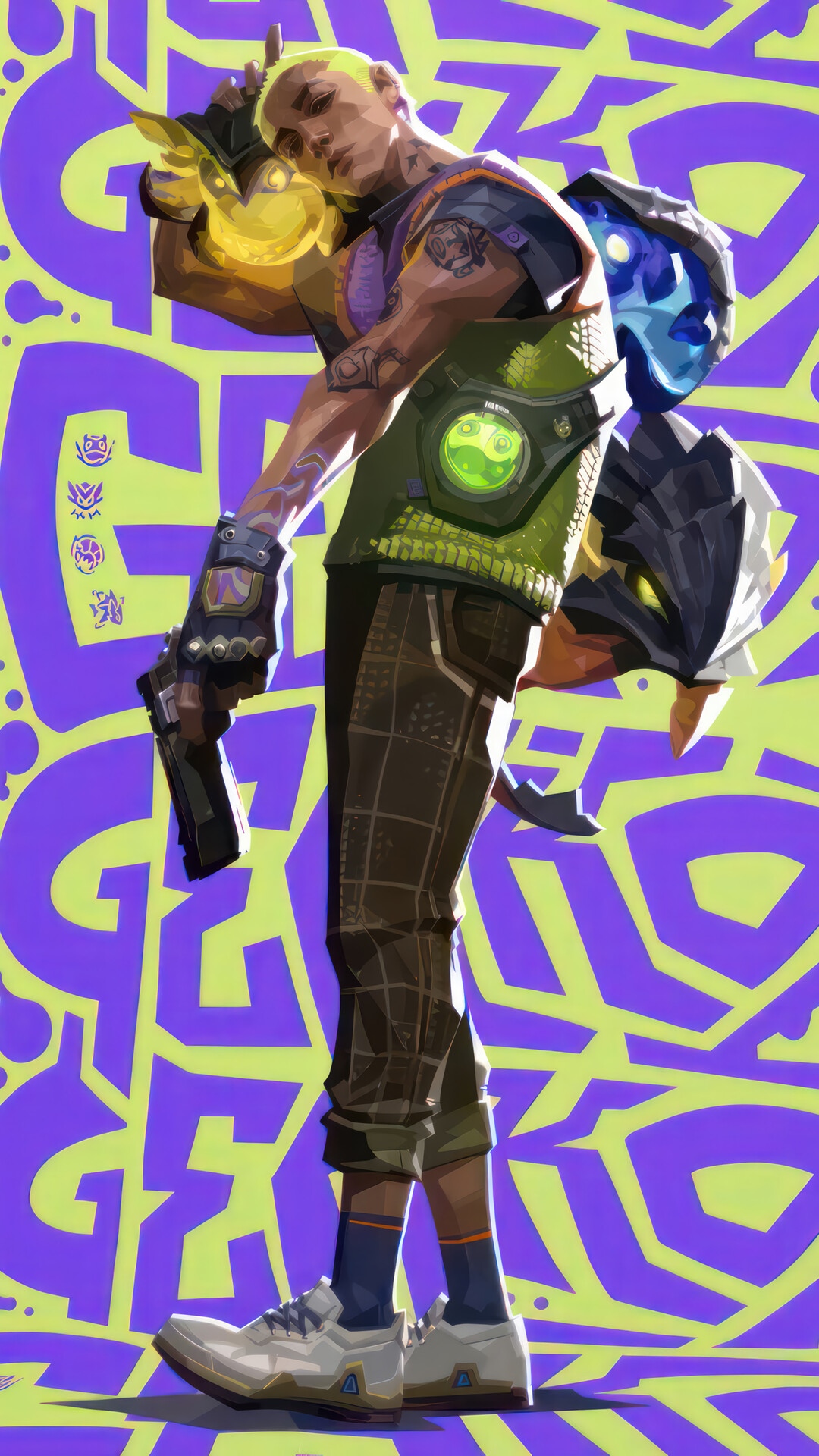 Gekko from Valorant with his pet HD Phone Wallpaper