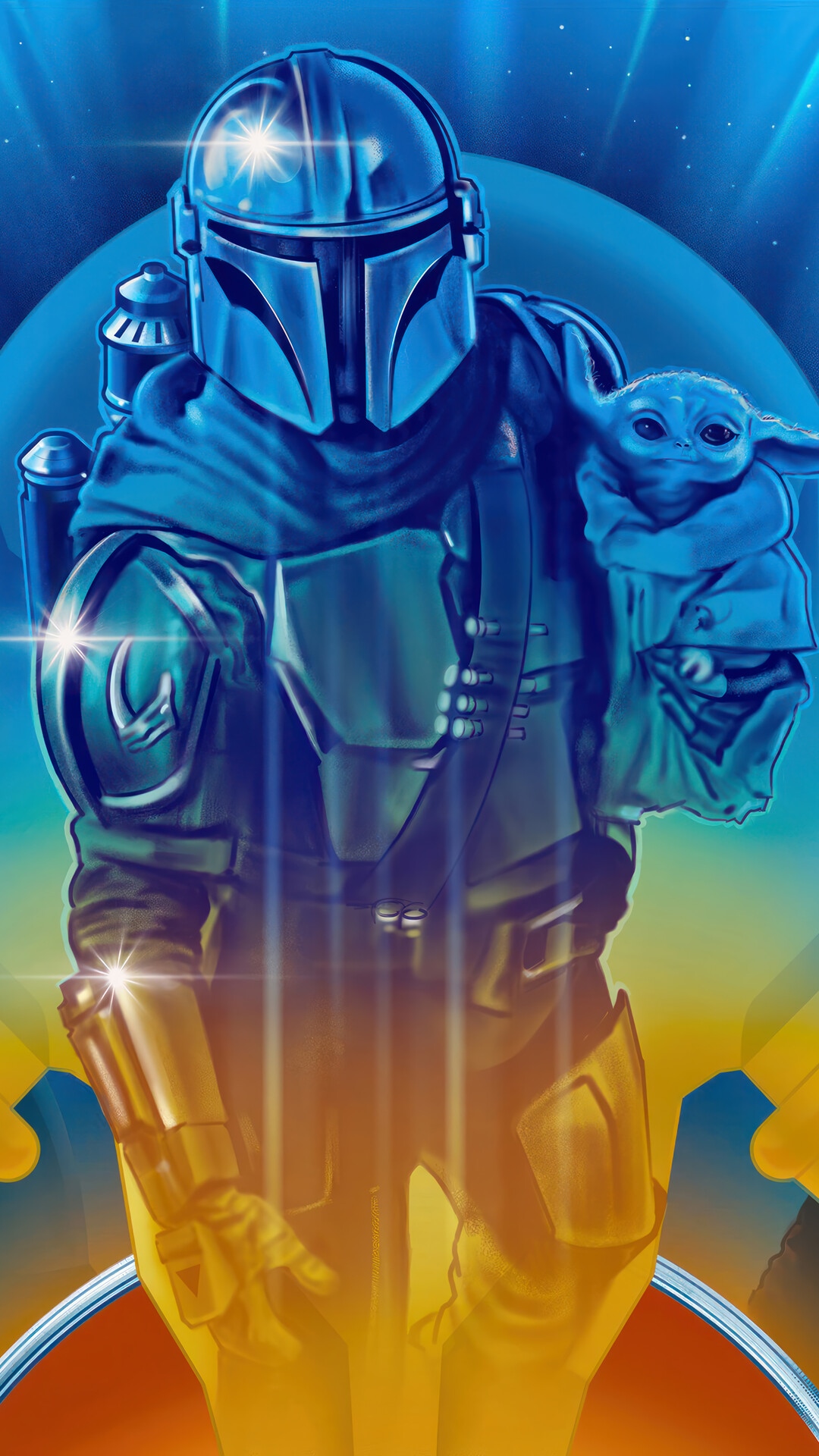 The Mandalorian and Grogu in Star Wars HD Phone Wallpaper