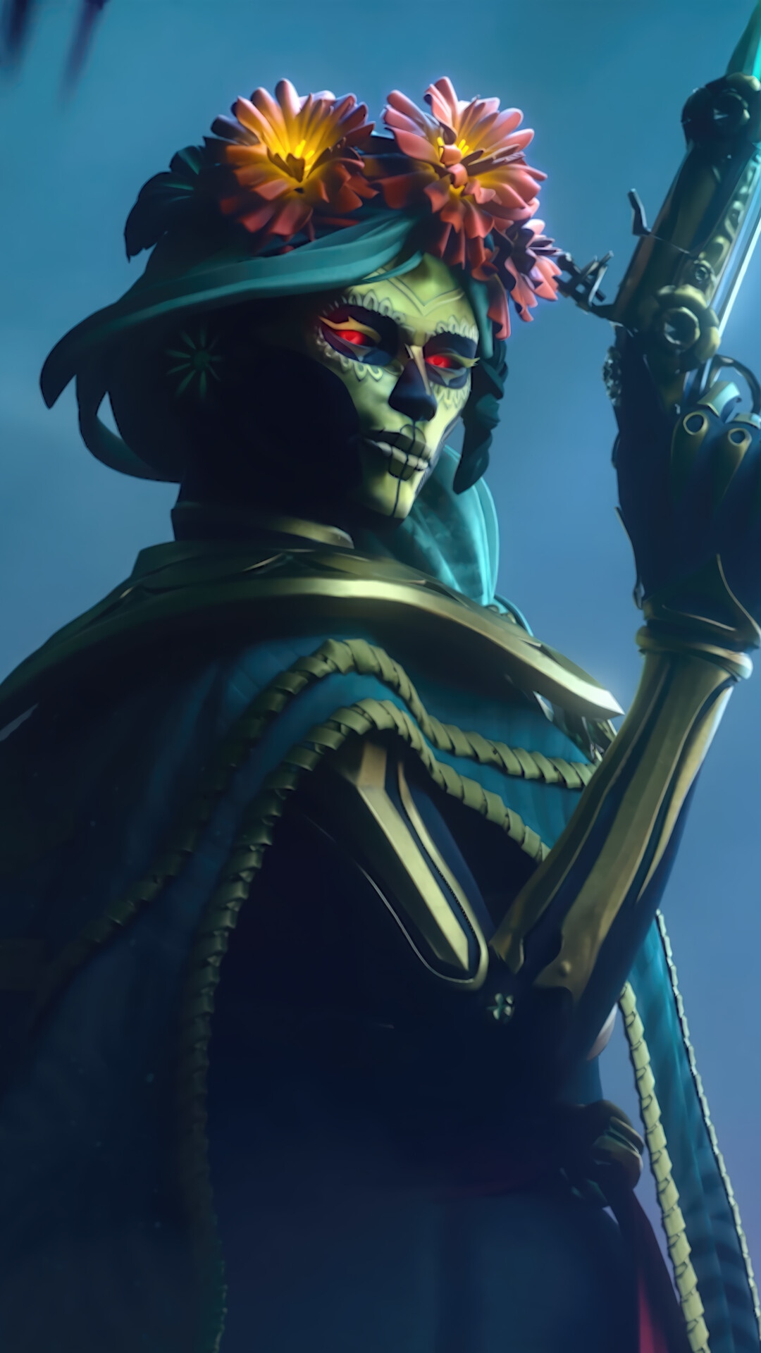Muerta from Dota 2 holding a gun HD Phone Wallpaper