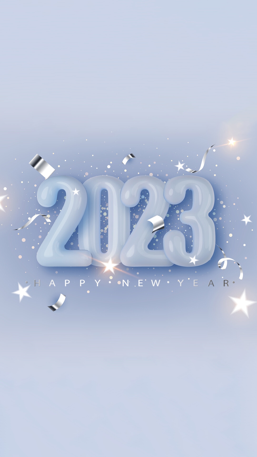 Happy New Year 2023 with Confetti HD Phone Wallpaper