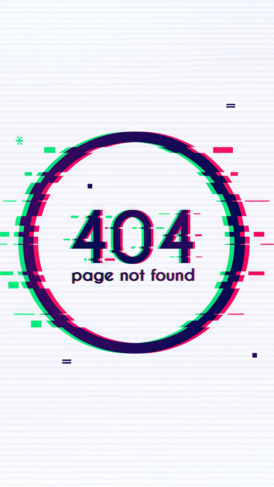 404 Page Not Found Glitch Effect HD Phone Wallpaper