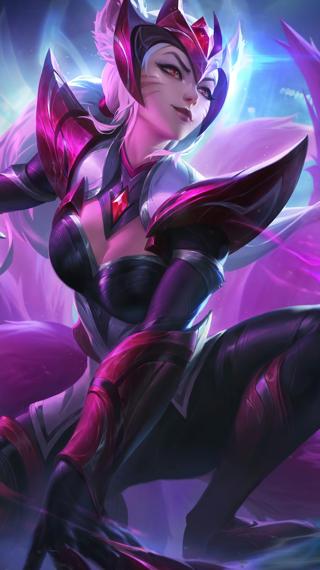 Challenger Ahri Splash Art from League of Legends HD Phone Wallpaper