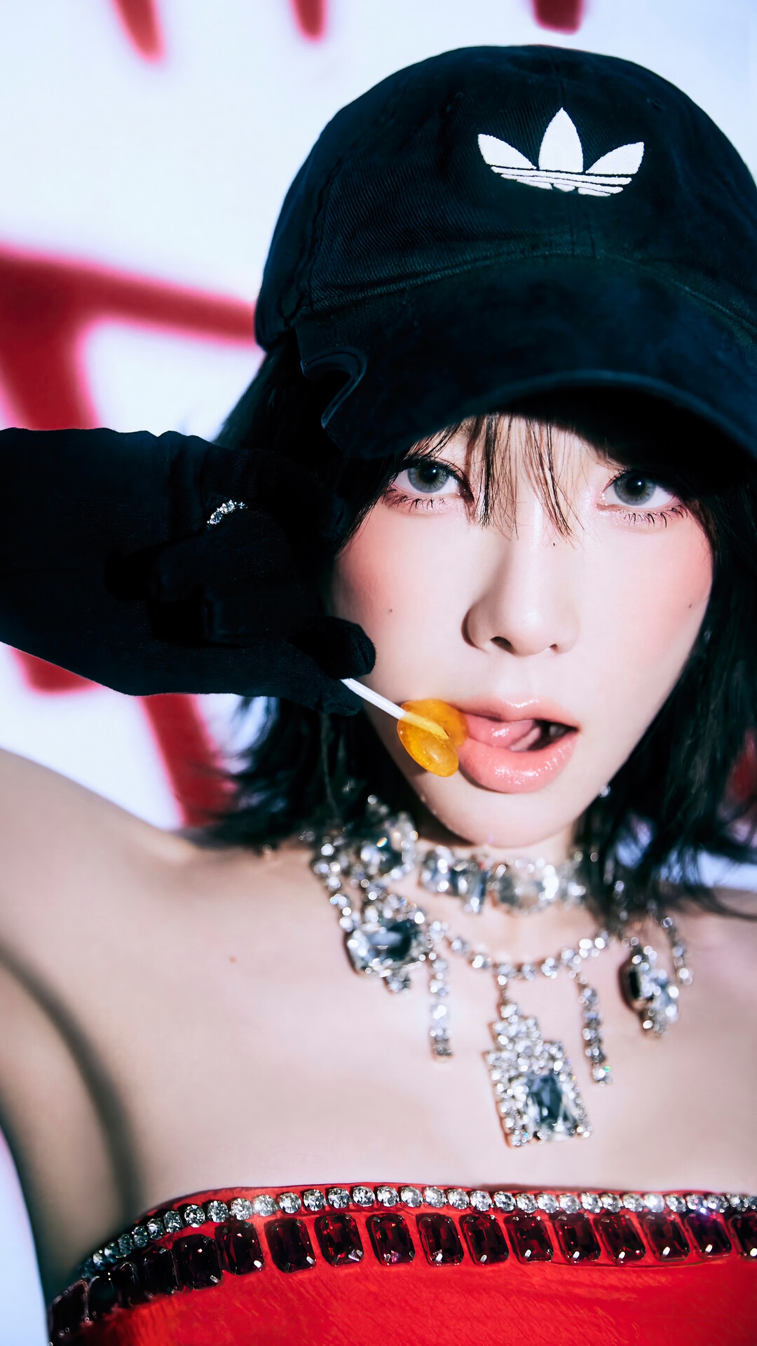 Taeyeon with lollipop and Adidas cap HD Phone Wallpaper