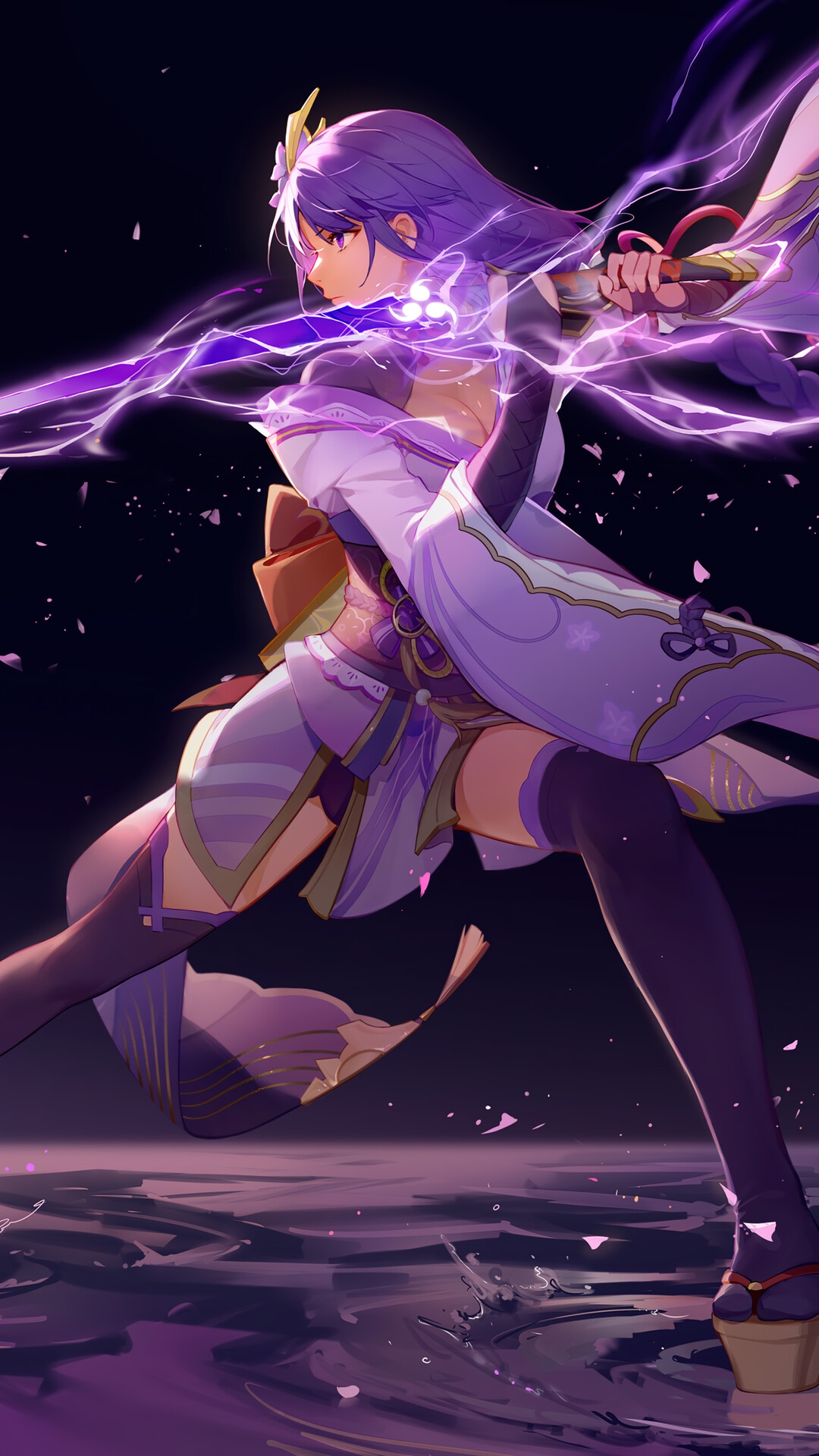 Raiden Shogun with Katana in Genshin Impact HD Phone Wallpaper