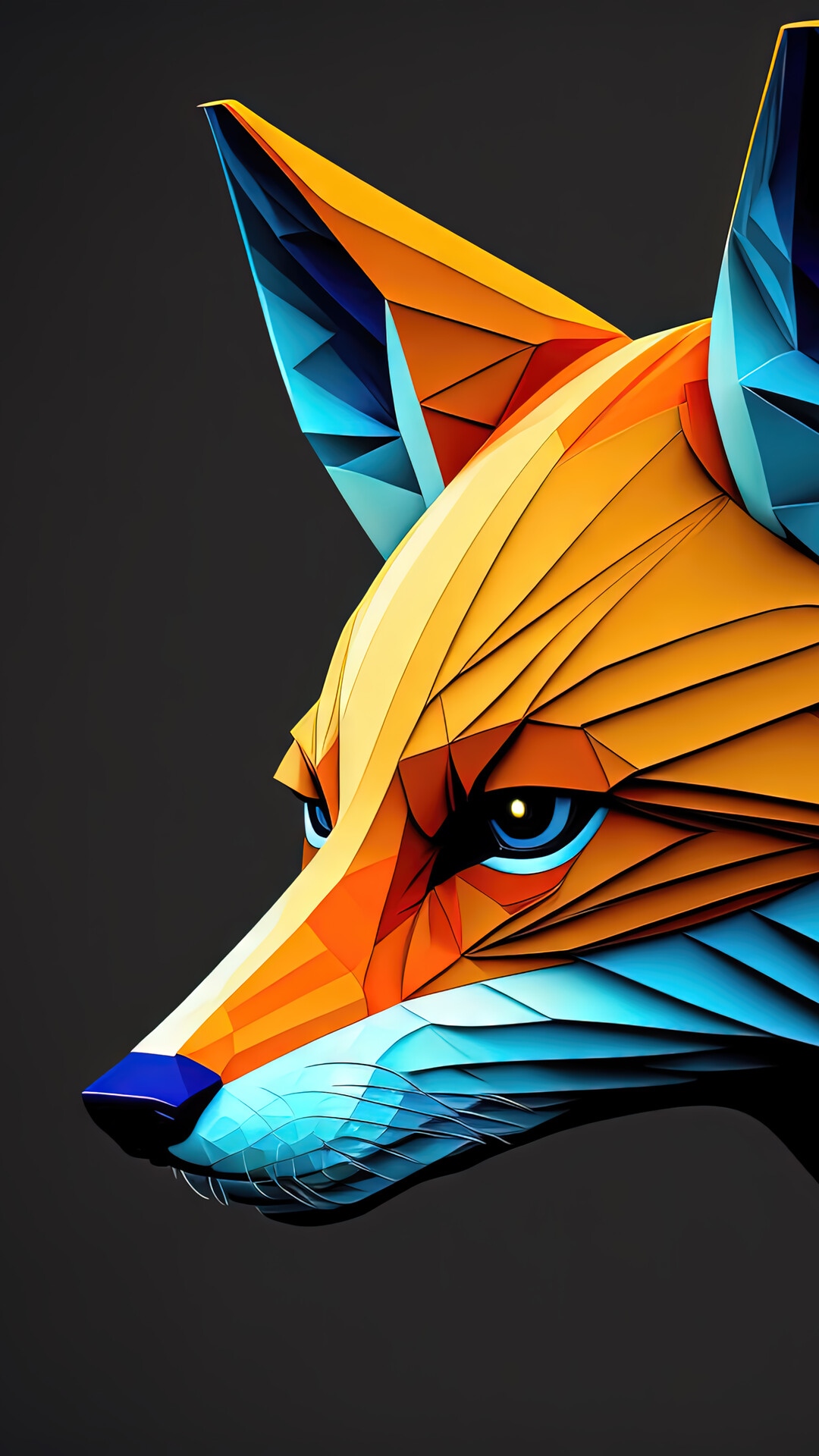 Geometric Fox Portrait HD Phone Wallpaper