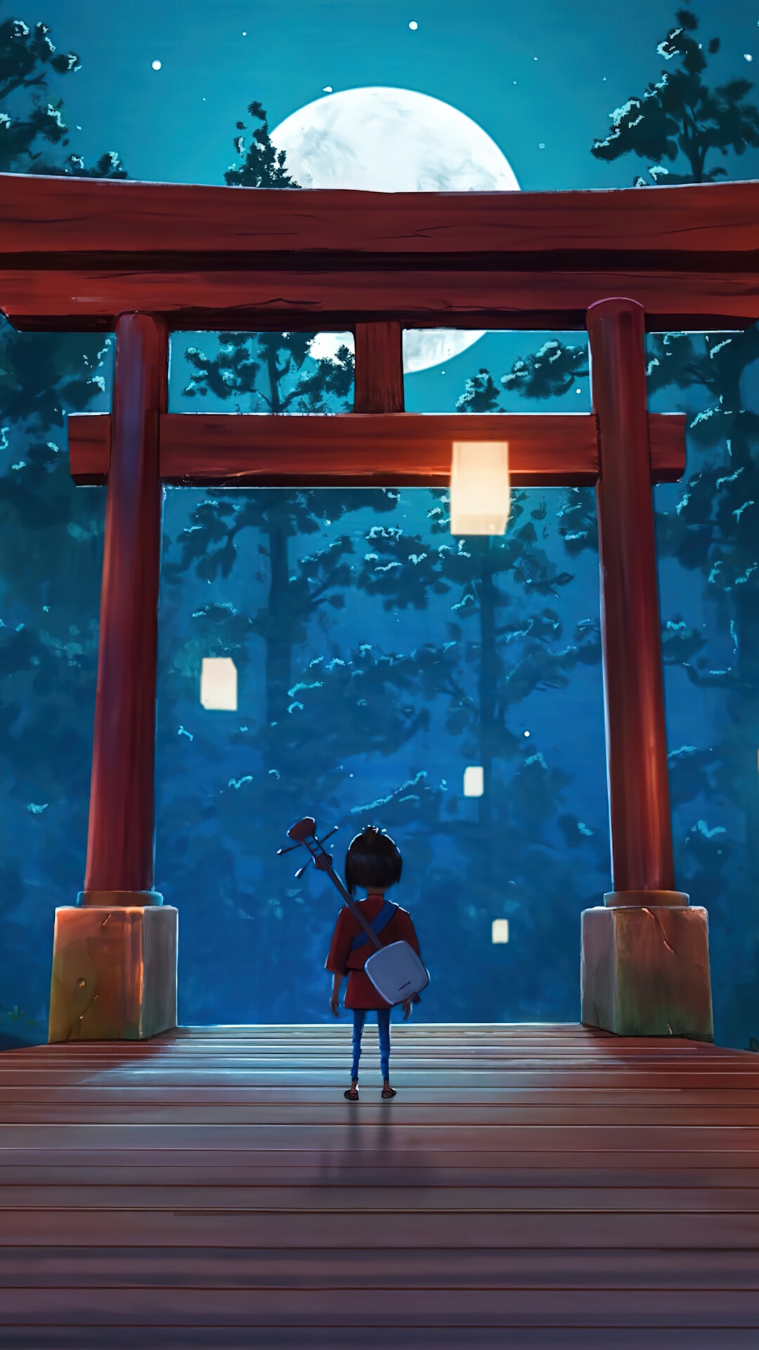Kubo and the Two Strings at a Japanese Shrine HD Phone Wallpaper
