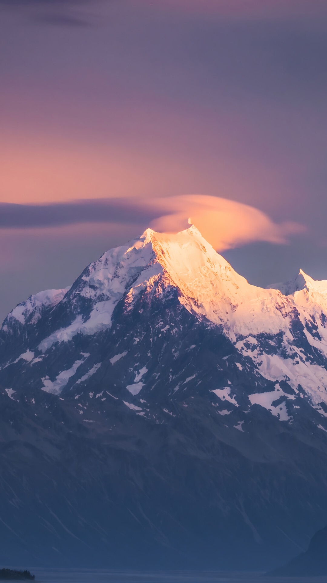 Mount Cook, New Zealand, at sunset HD Phone Wallpaper