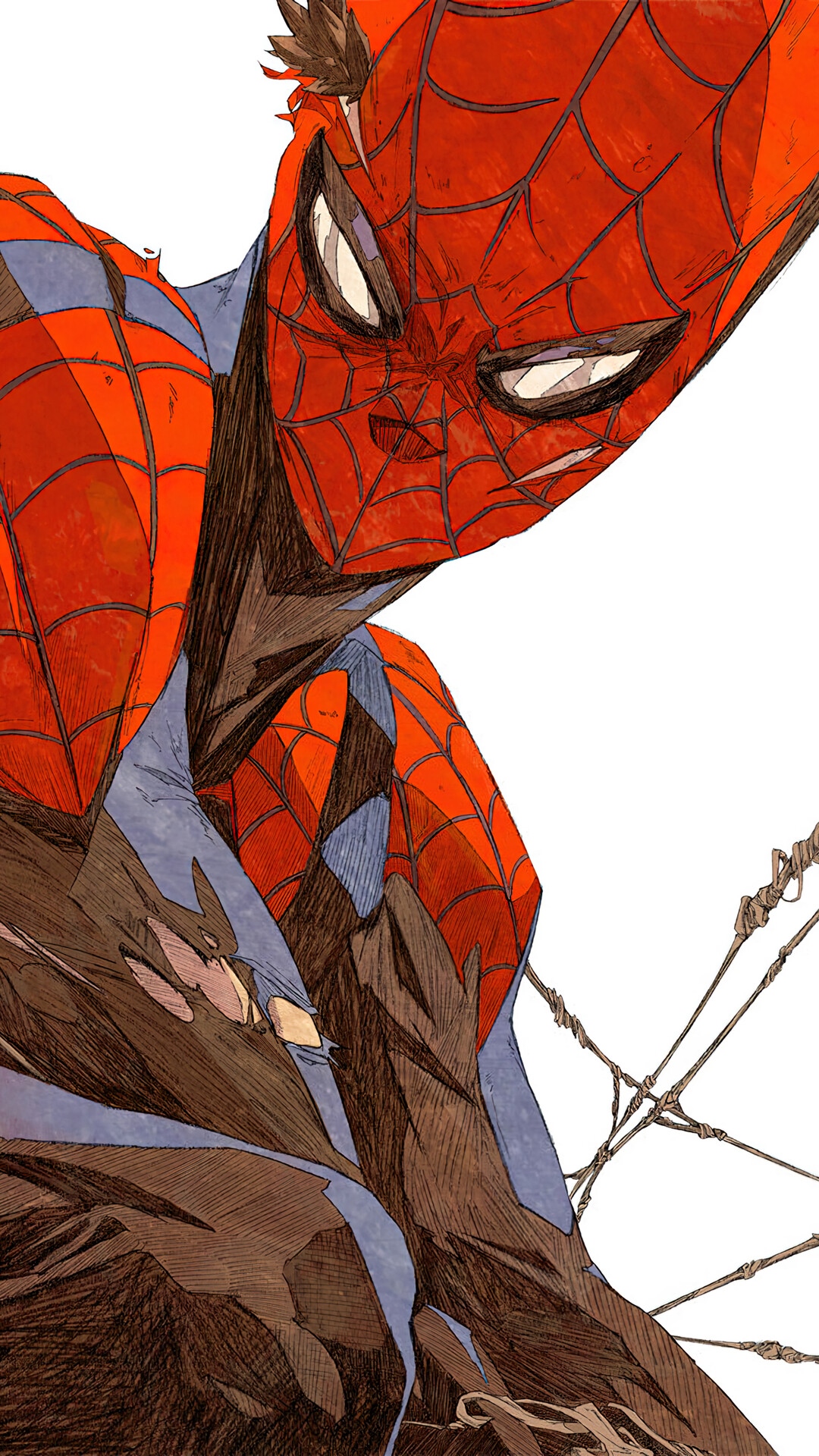 Spider-Man in a dynamic pose HD Phone Wallpaper