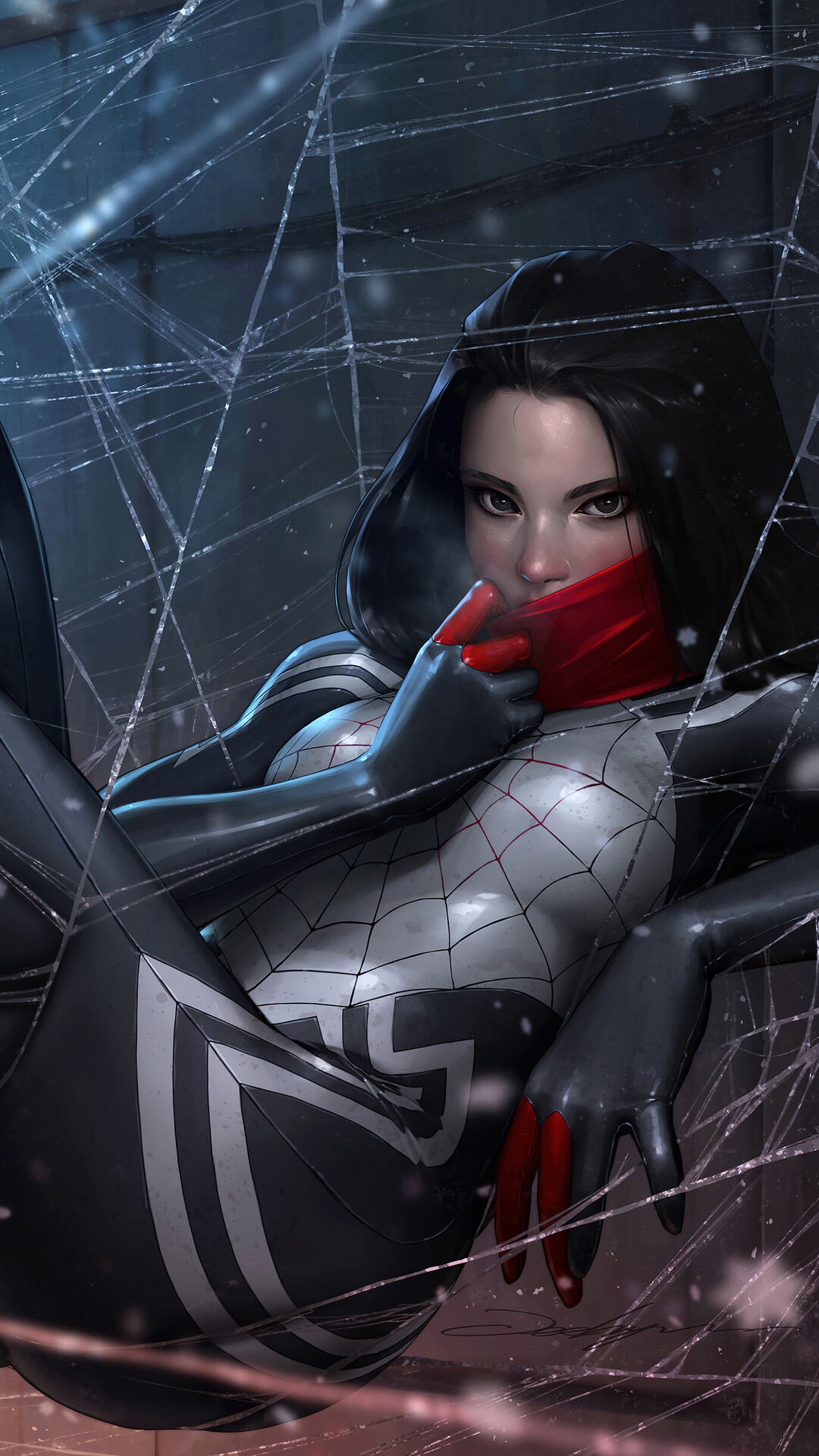 Silk caught in a web HD Phone Wallpaper