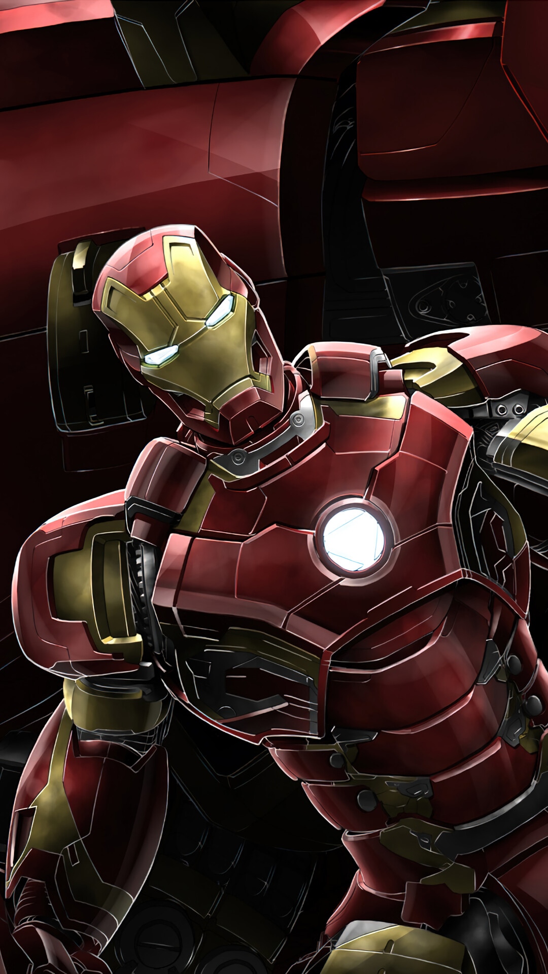 Iron Man in his red and gold suit HD Phone Wallpaper