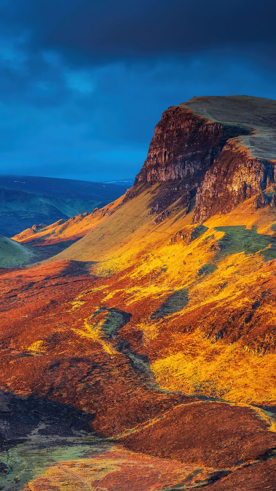 Mountain landscape with golden light HD Phone Wallpaper