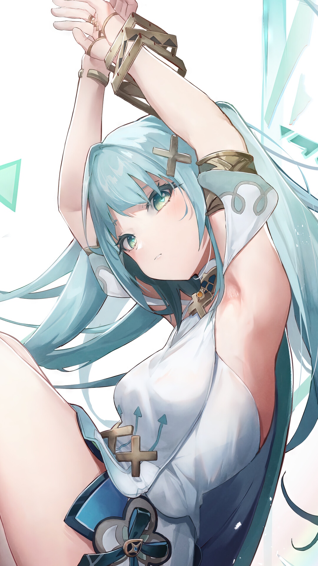 Faruzan from Genshin Impact with light blue hair HD Phone Wallpaper