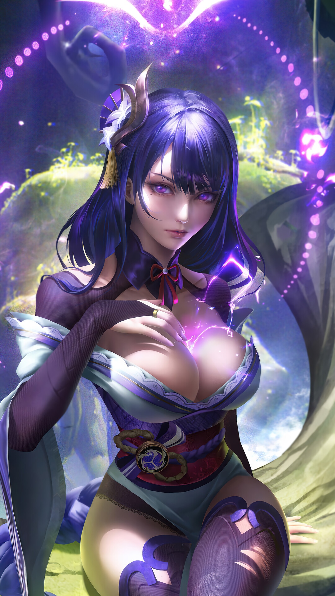 Raiden Shogun from Genshin Impact HD Phone Wallpaper
