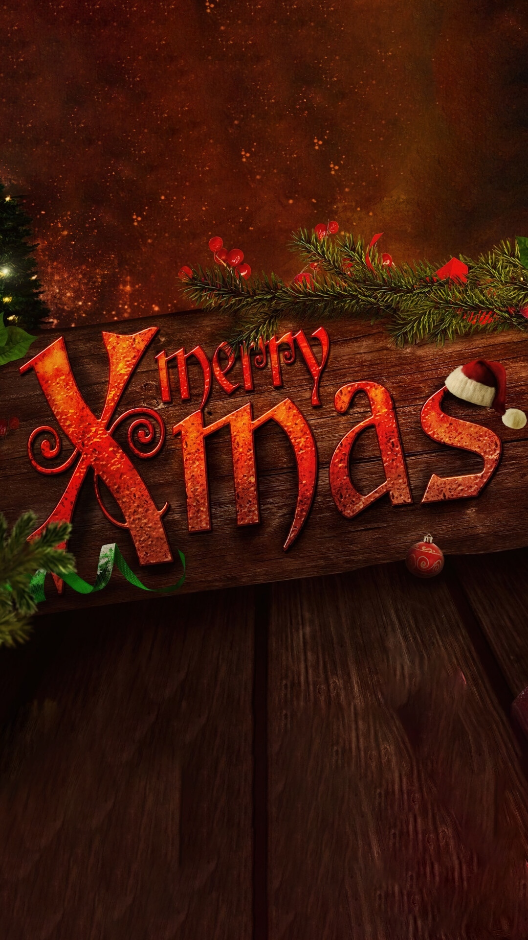 Merry Xmas Holiday Decoration HD Phone Wallpaper