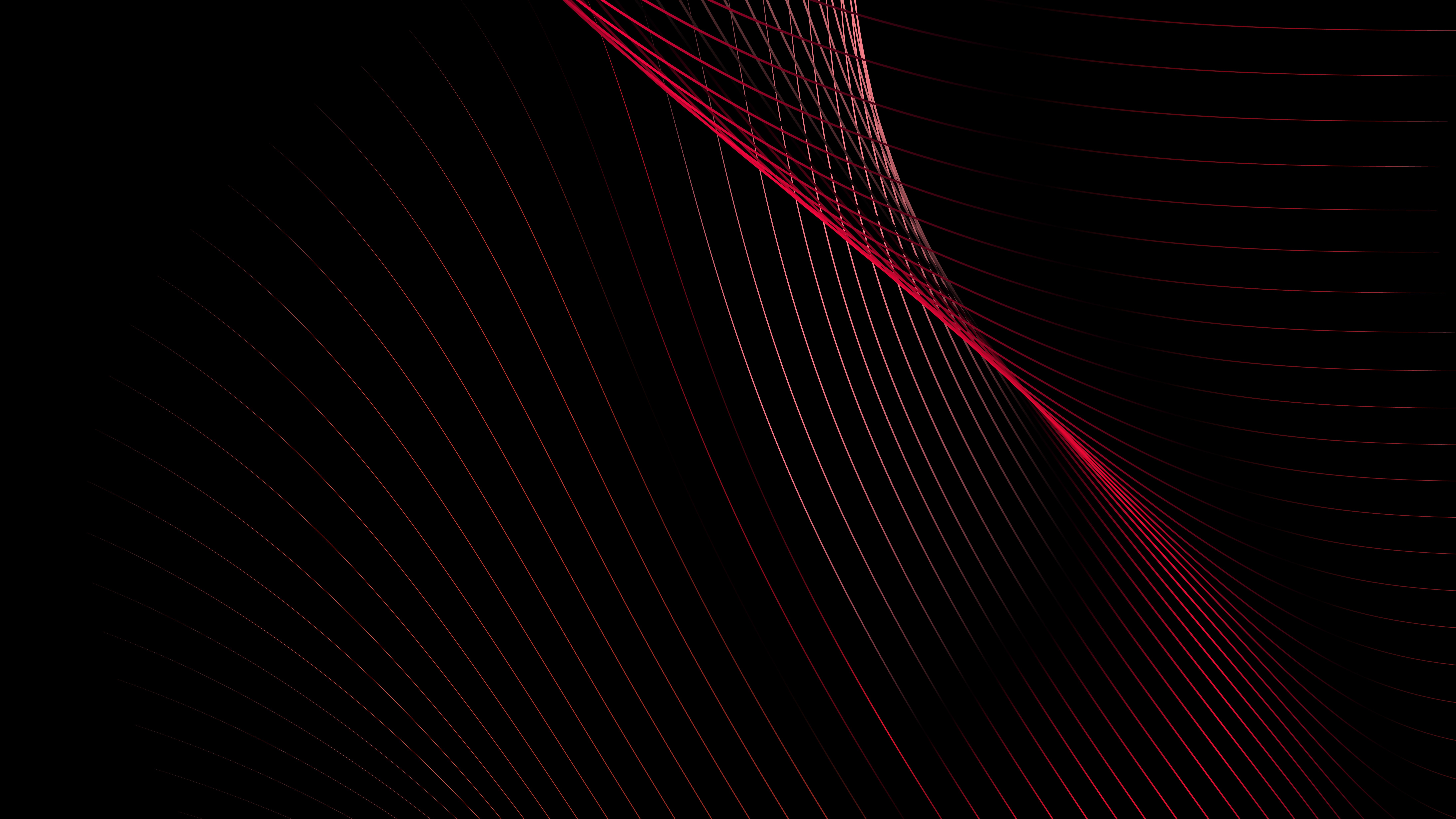 Abstract Red Lines on Black Background 4K HD Wallpaper