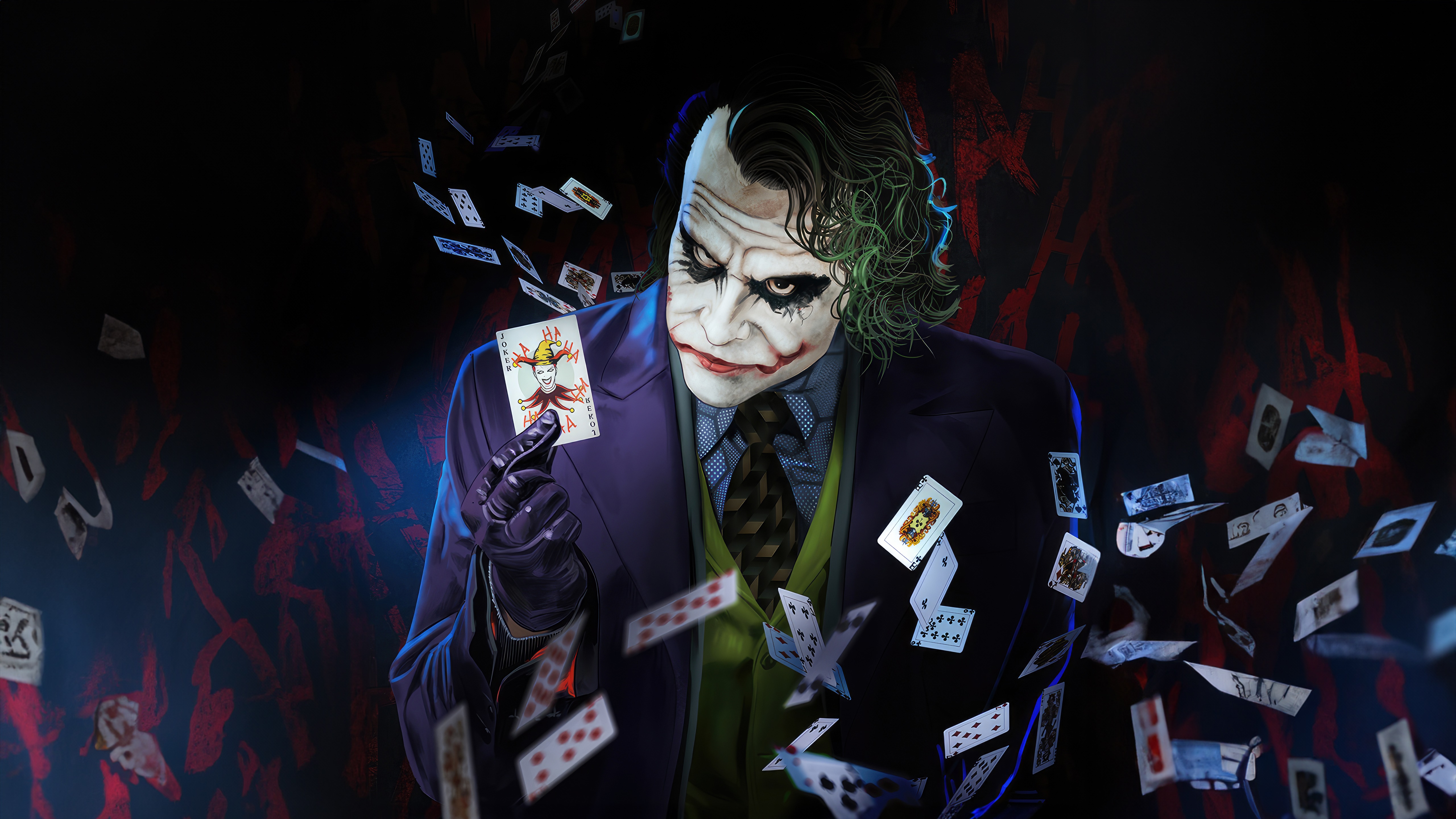 Joker with Cards Artwork 4K HD Wallpaper