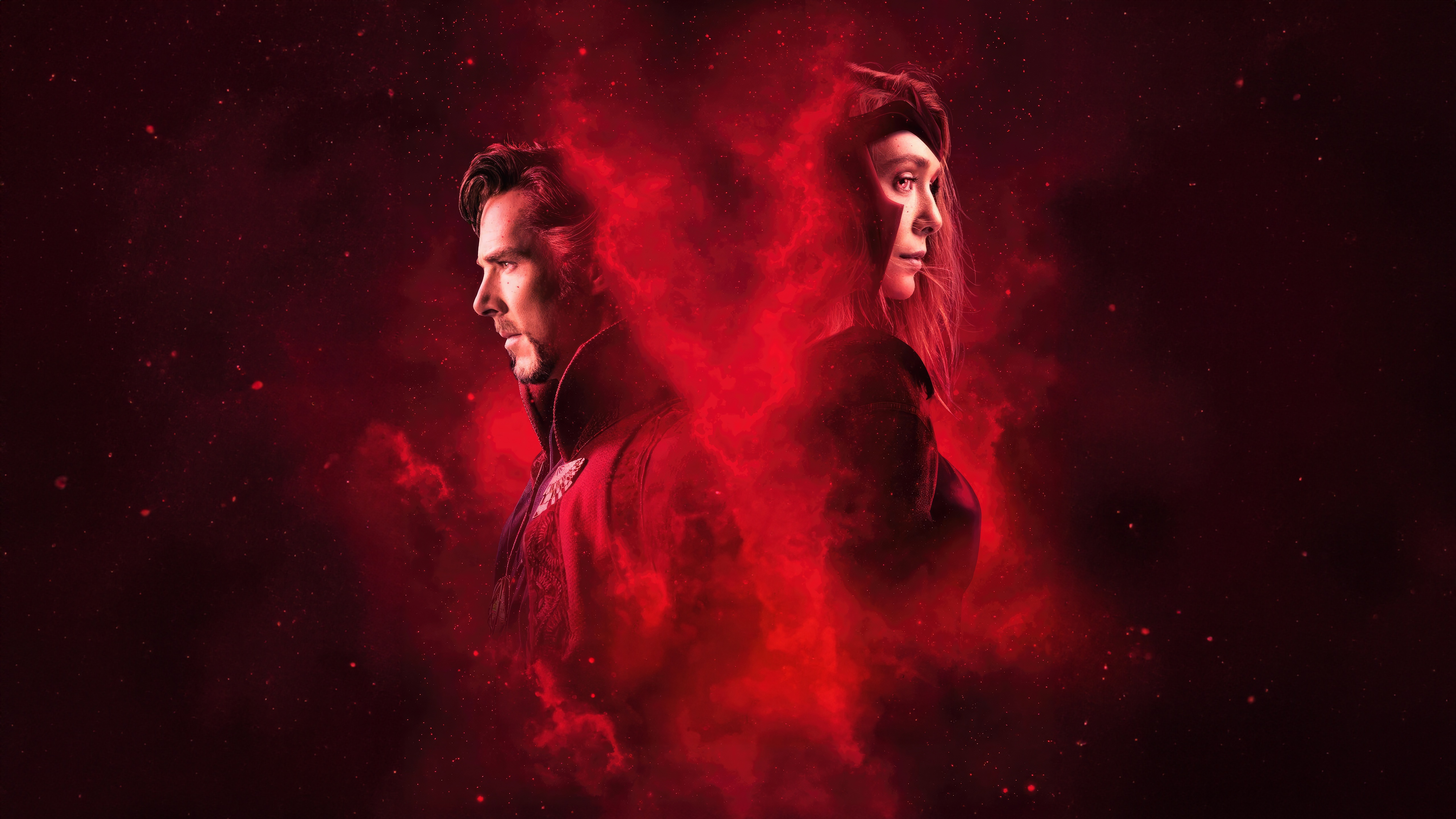 Doctor Strange and Scarlet Witch in the Multiverse of Madness 4K HD Wallpaper