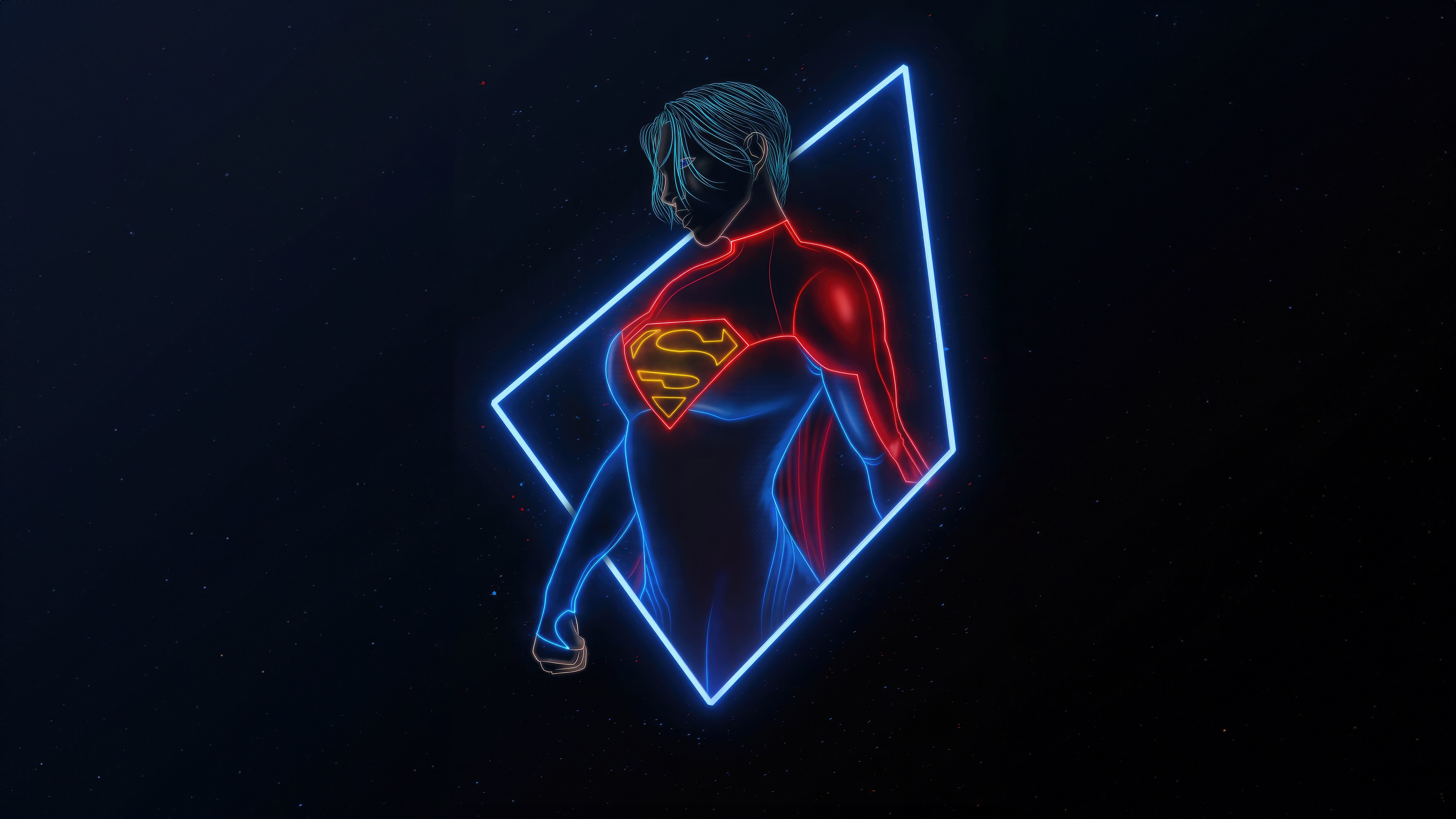 Sasha Calle Supergirl Neon Artwork 4K HD Wallpaper