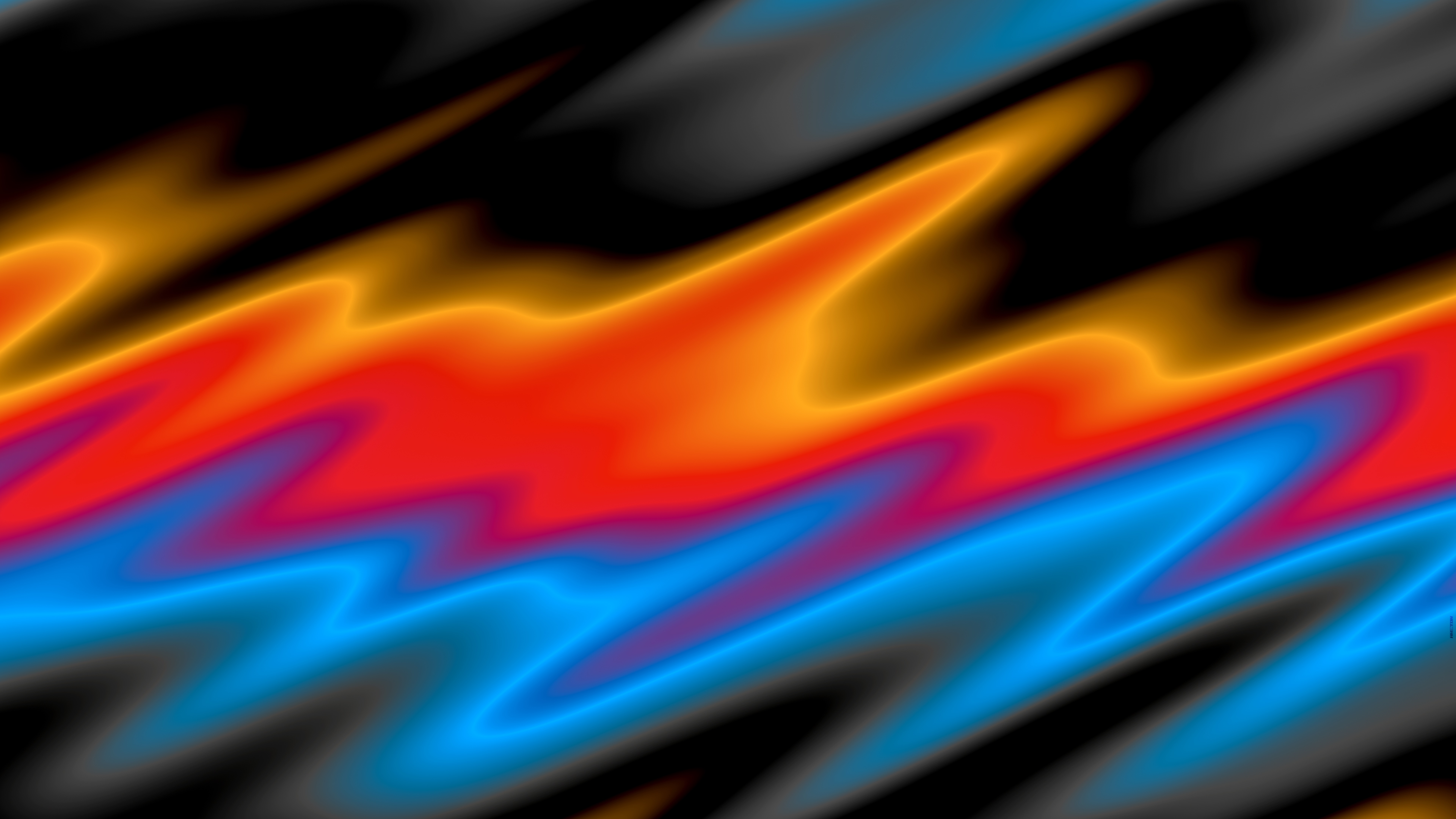 Abstract digital art with fiery and icy colors HD Wallpaper
