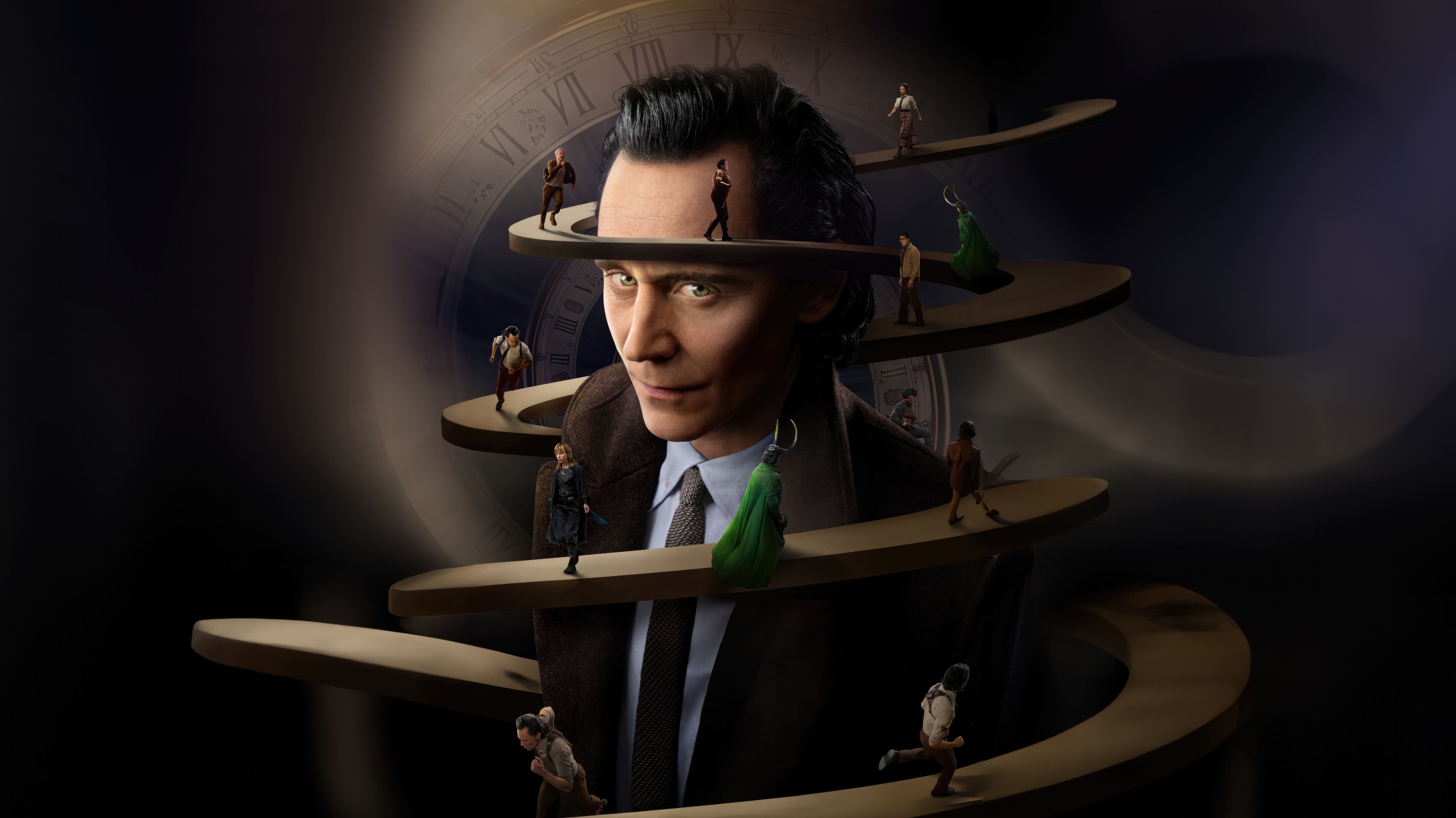Loki and Variants on a Time Spiral HD Wallpaper