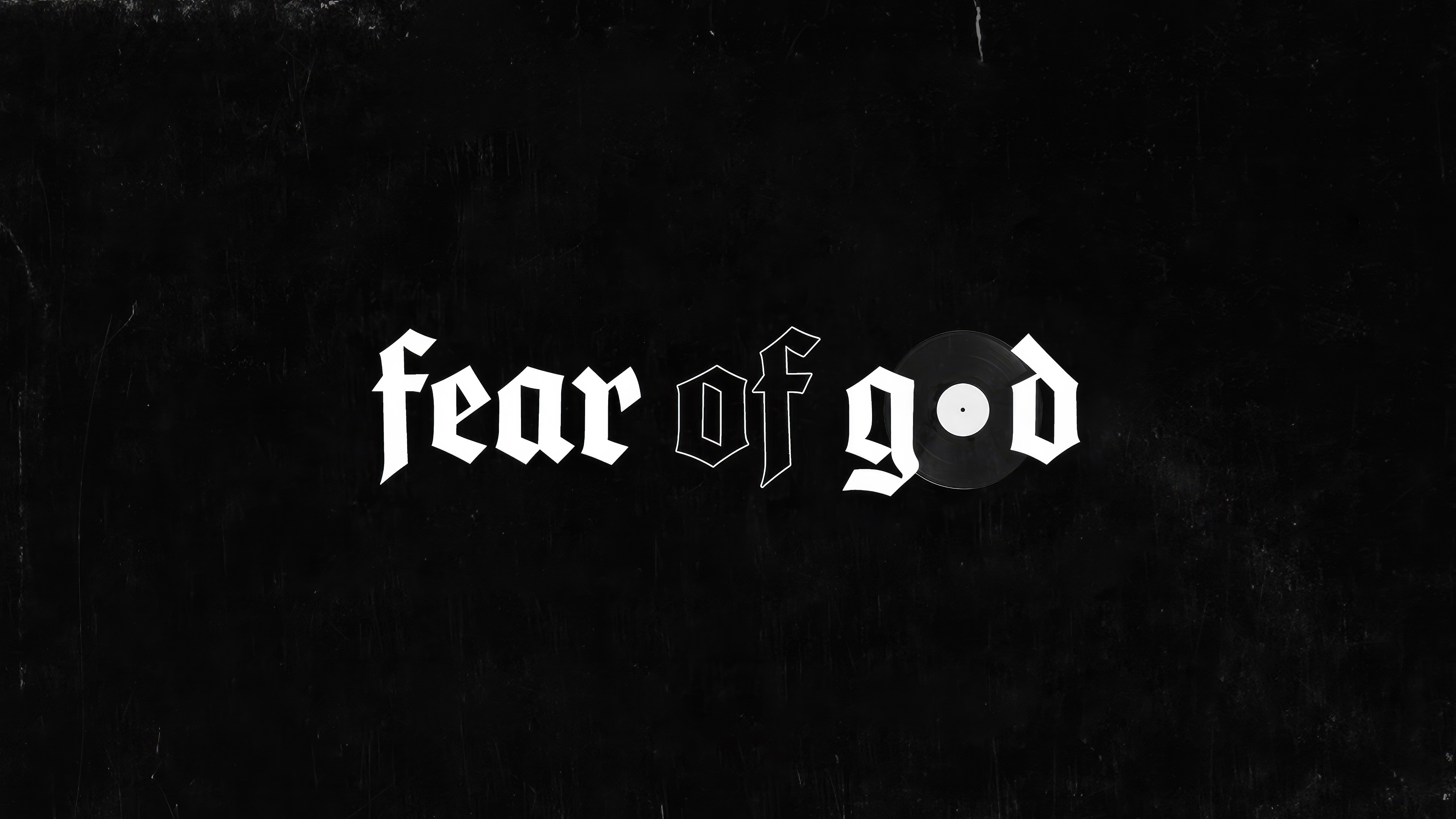 Fear of God typography with vinyl record HD Wallpaper
