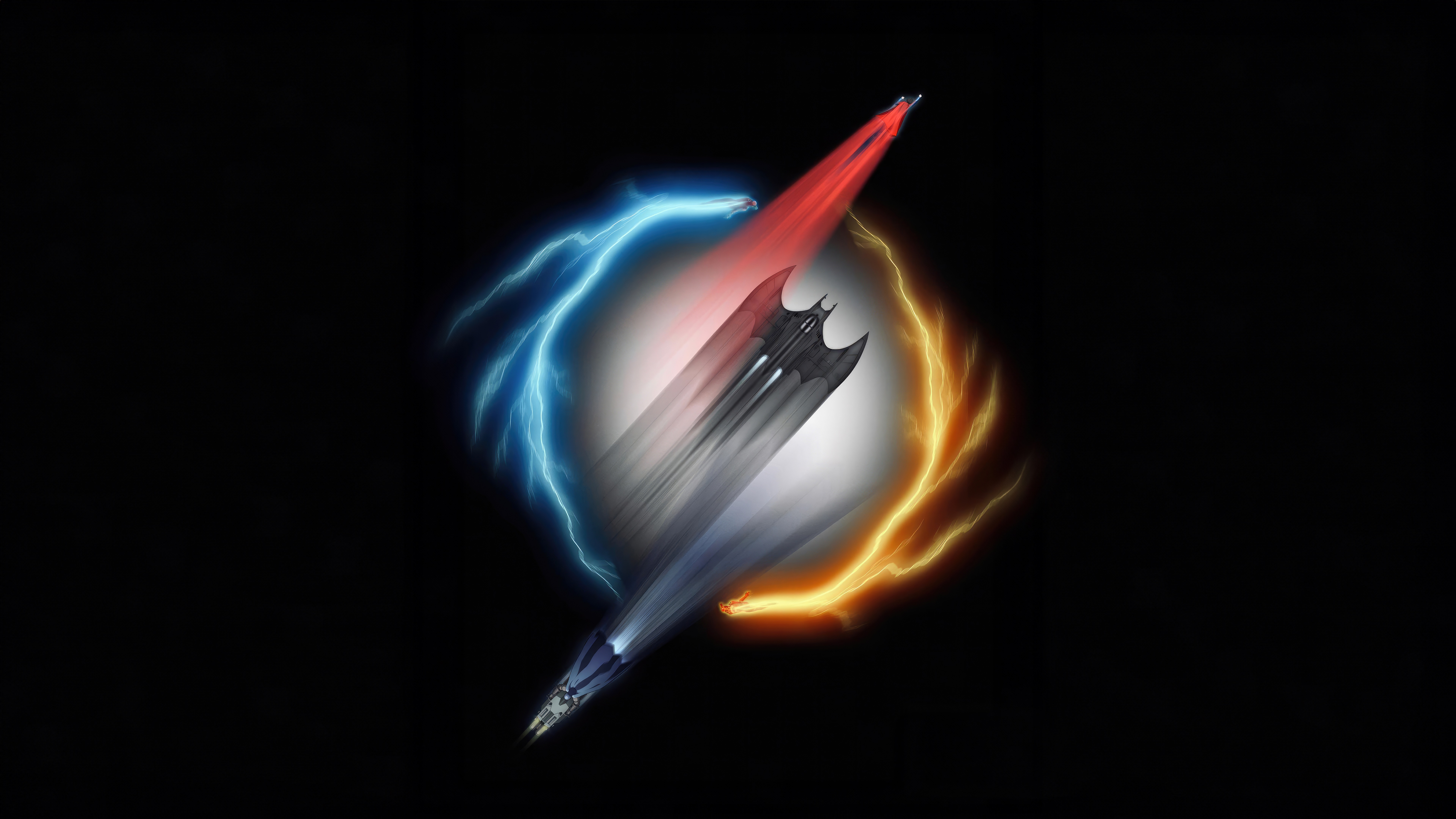 The Flash Movie Artwork with Batman and Supergirl HD Wallpaper