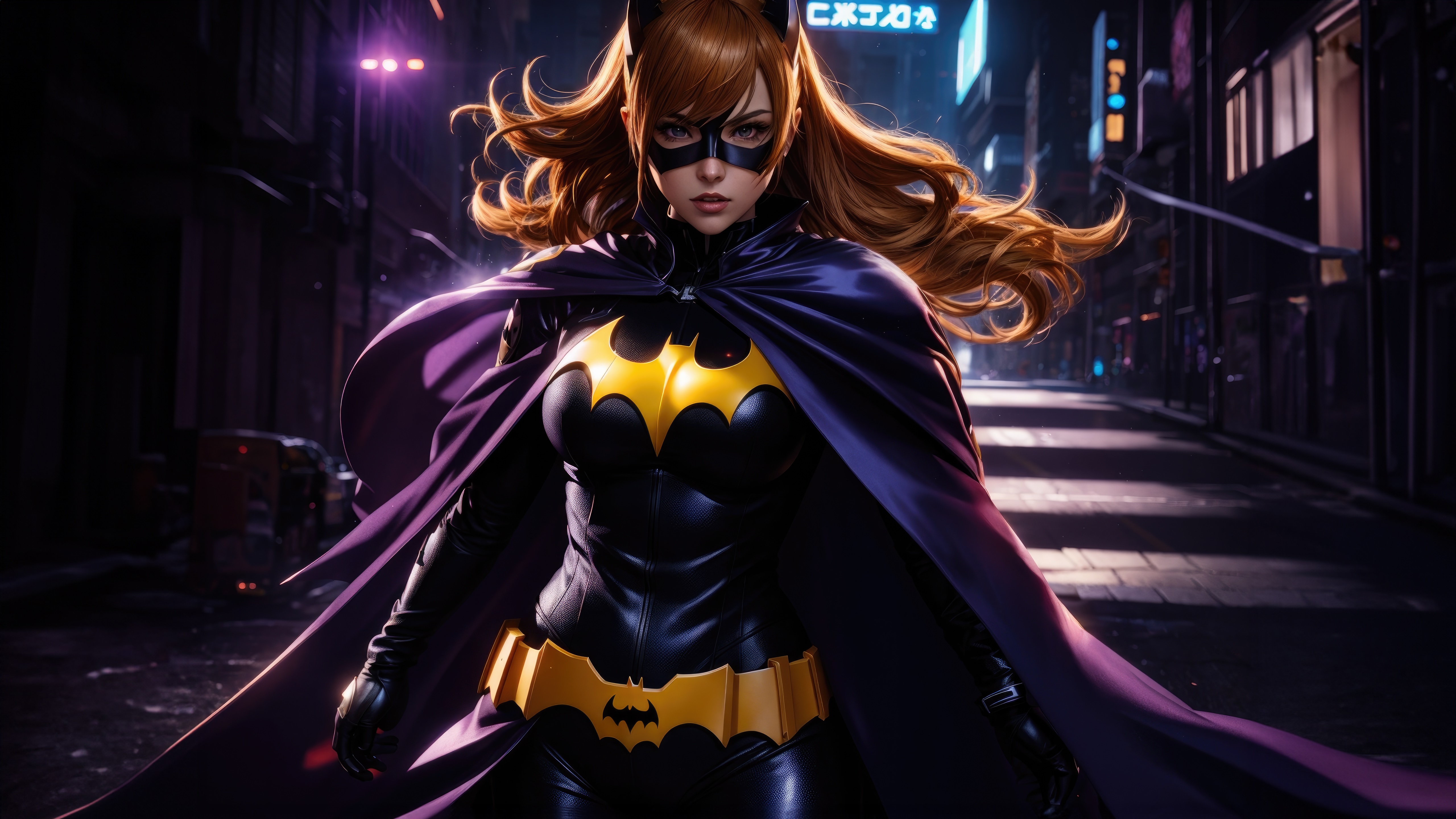 Batgirl in a dark alleyway HD Wallpaper