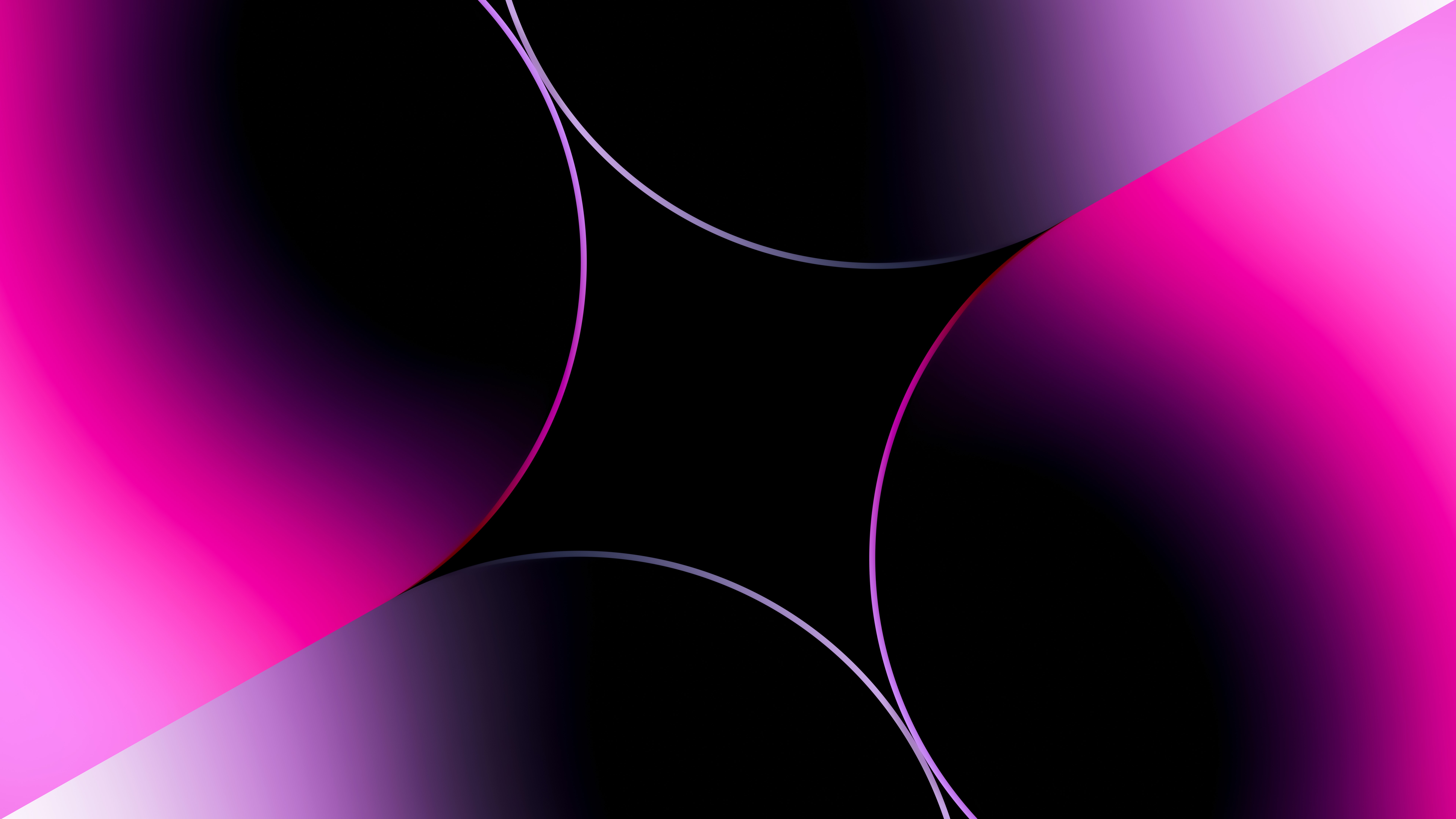 Abstract digital art with pink and black shapes HD Wallpaper