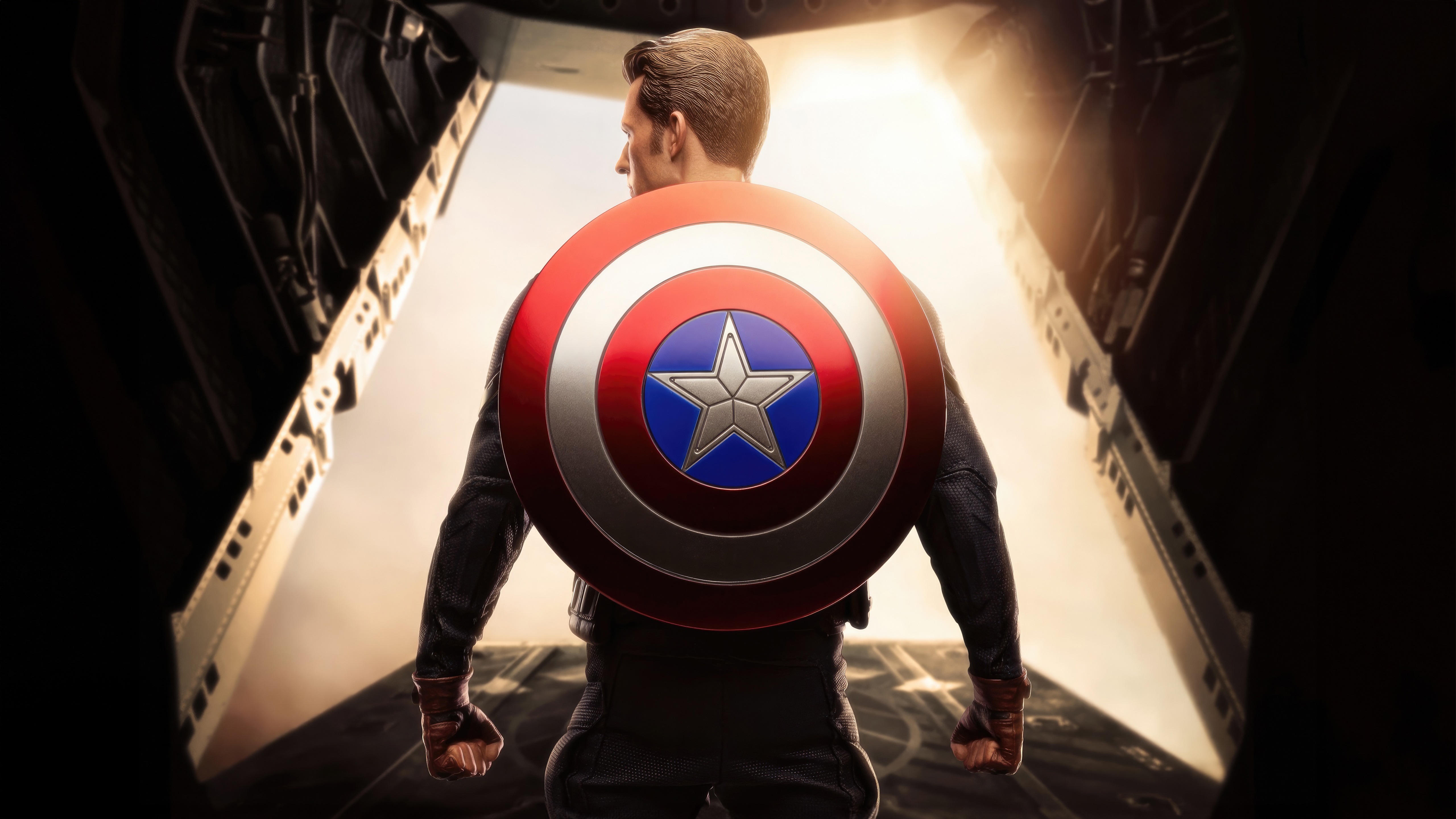 Captain America with his shield HD Wallpaper