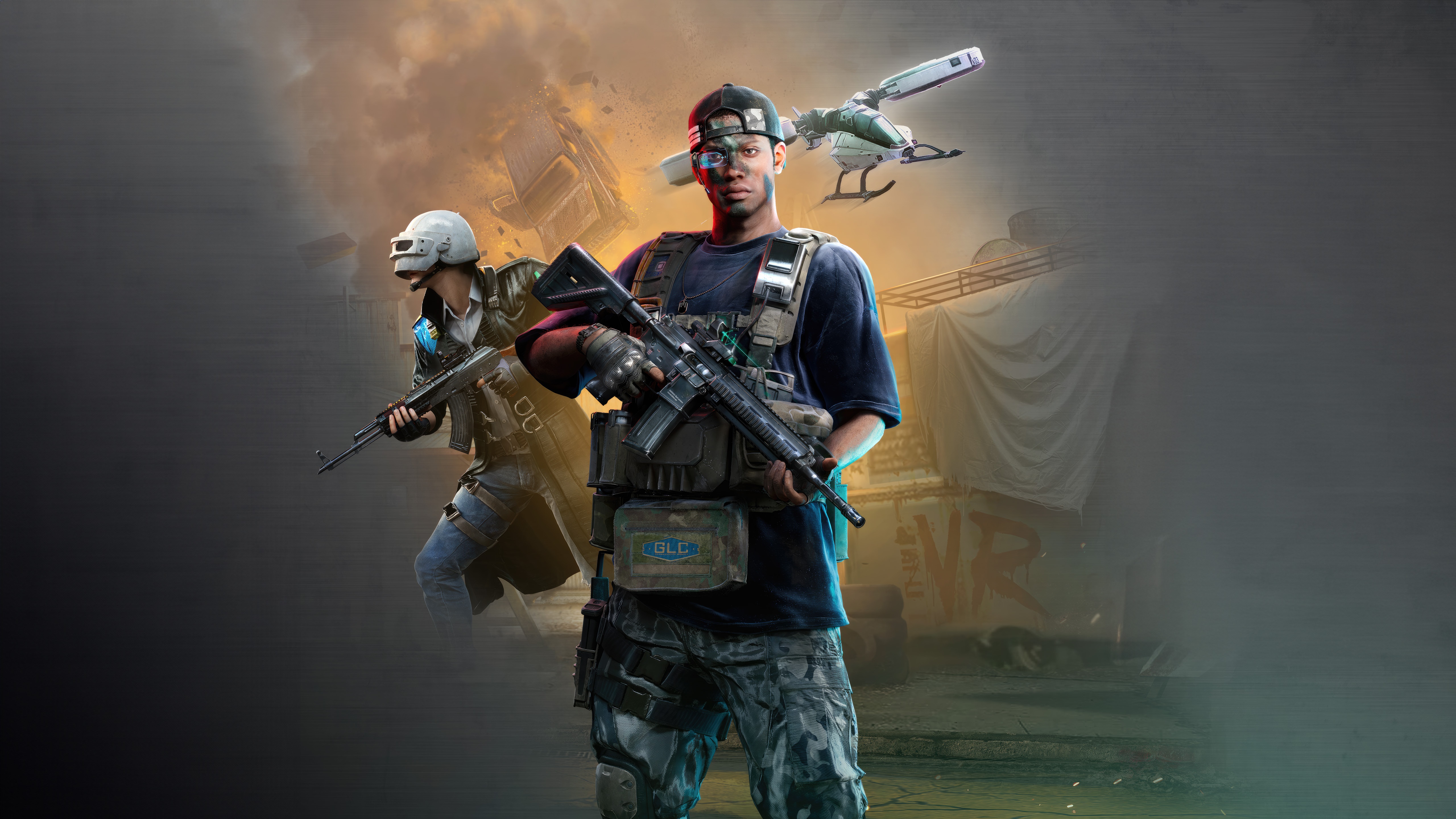 PUBG New State Mobile characters with helicopter HD Wallpaper